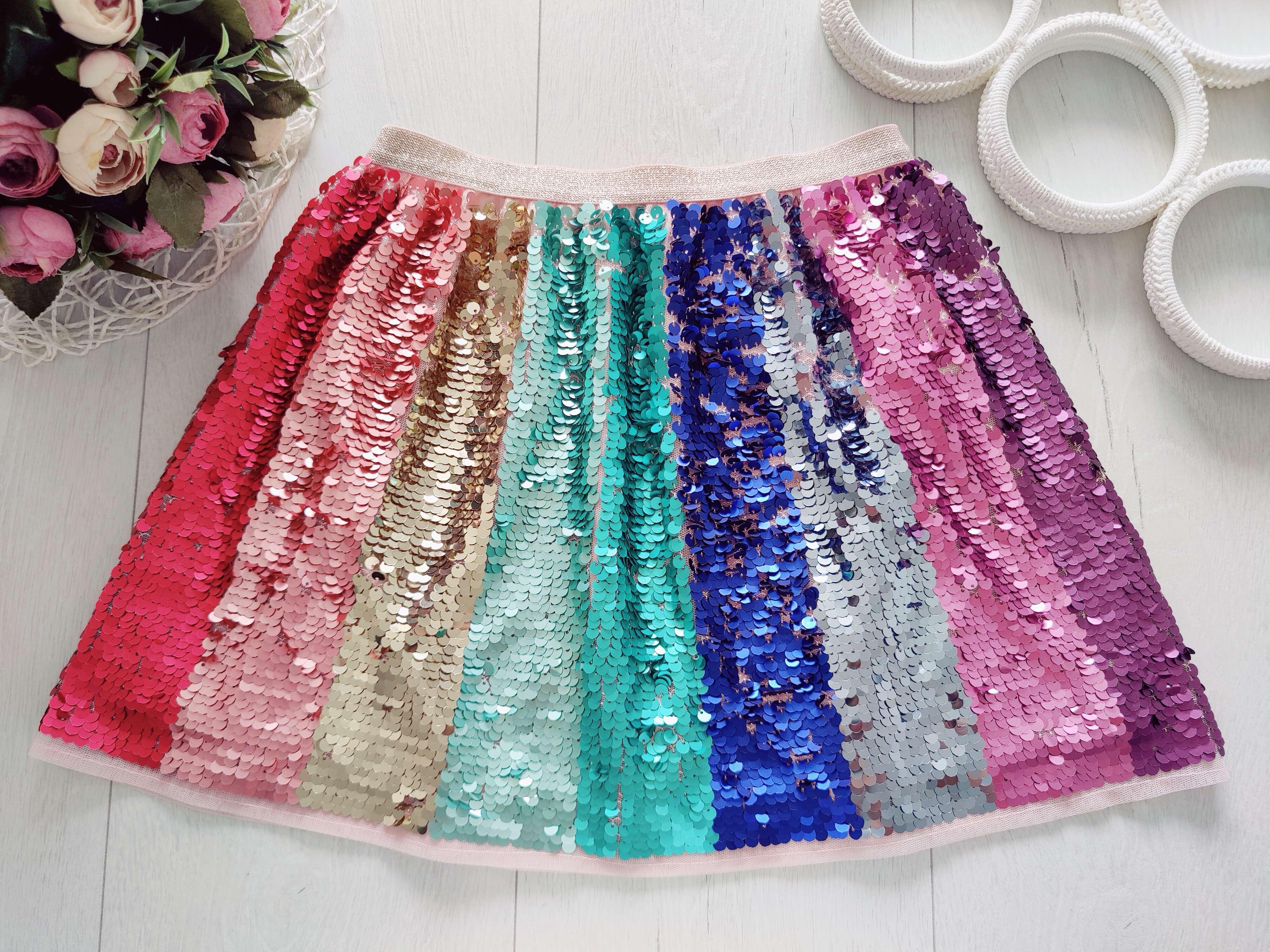 7,8 років, зріст 128 Блискуча спідниця в паєтках