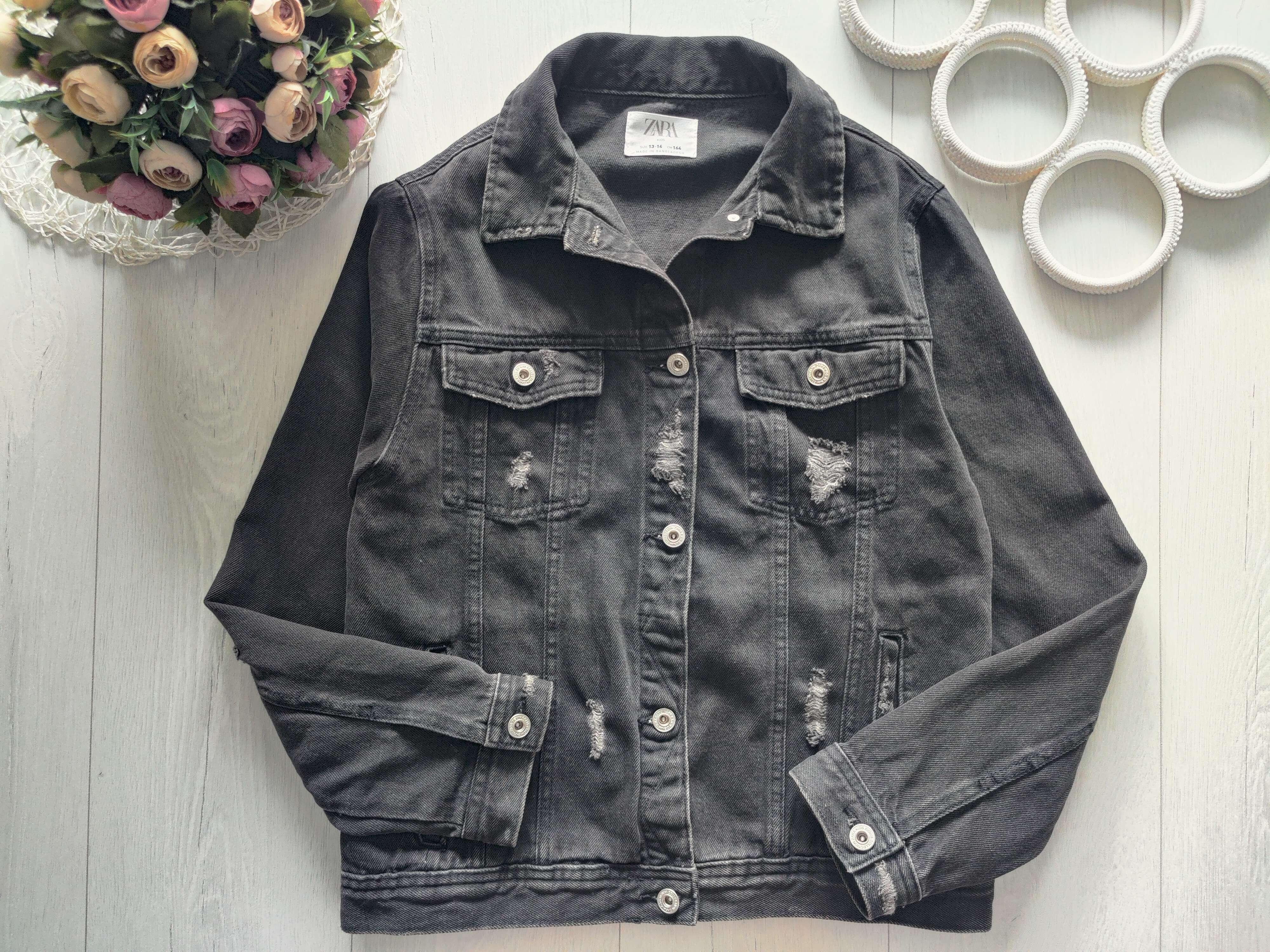 13,14 лет, рост 164 Брендовая серая джинсовка