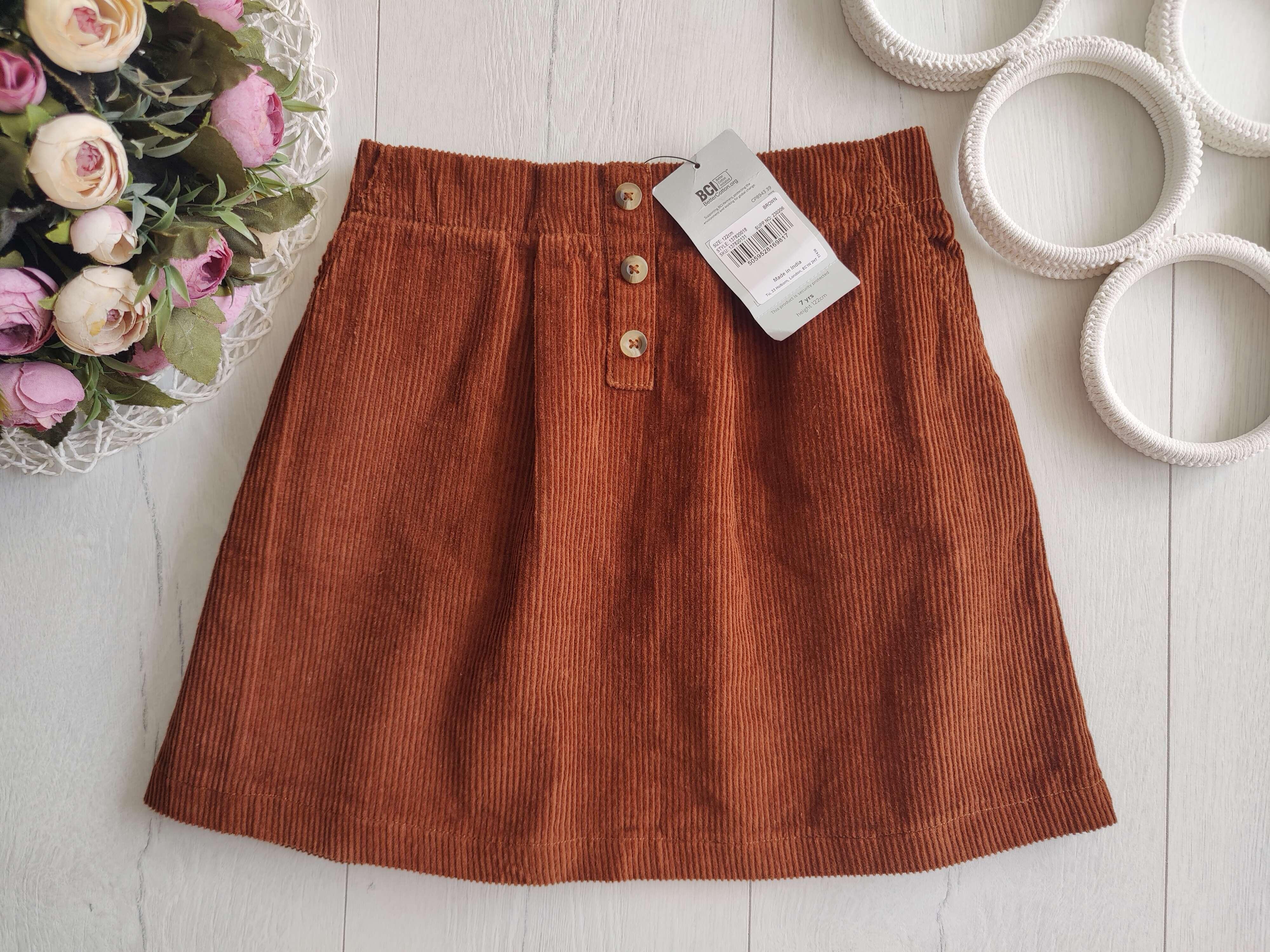 7 років, зріст 122 Нова вельветова дитяча спідниця