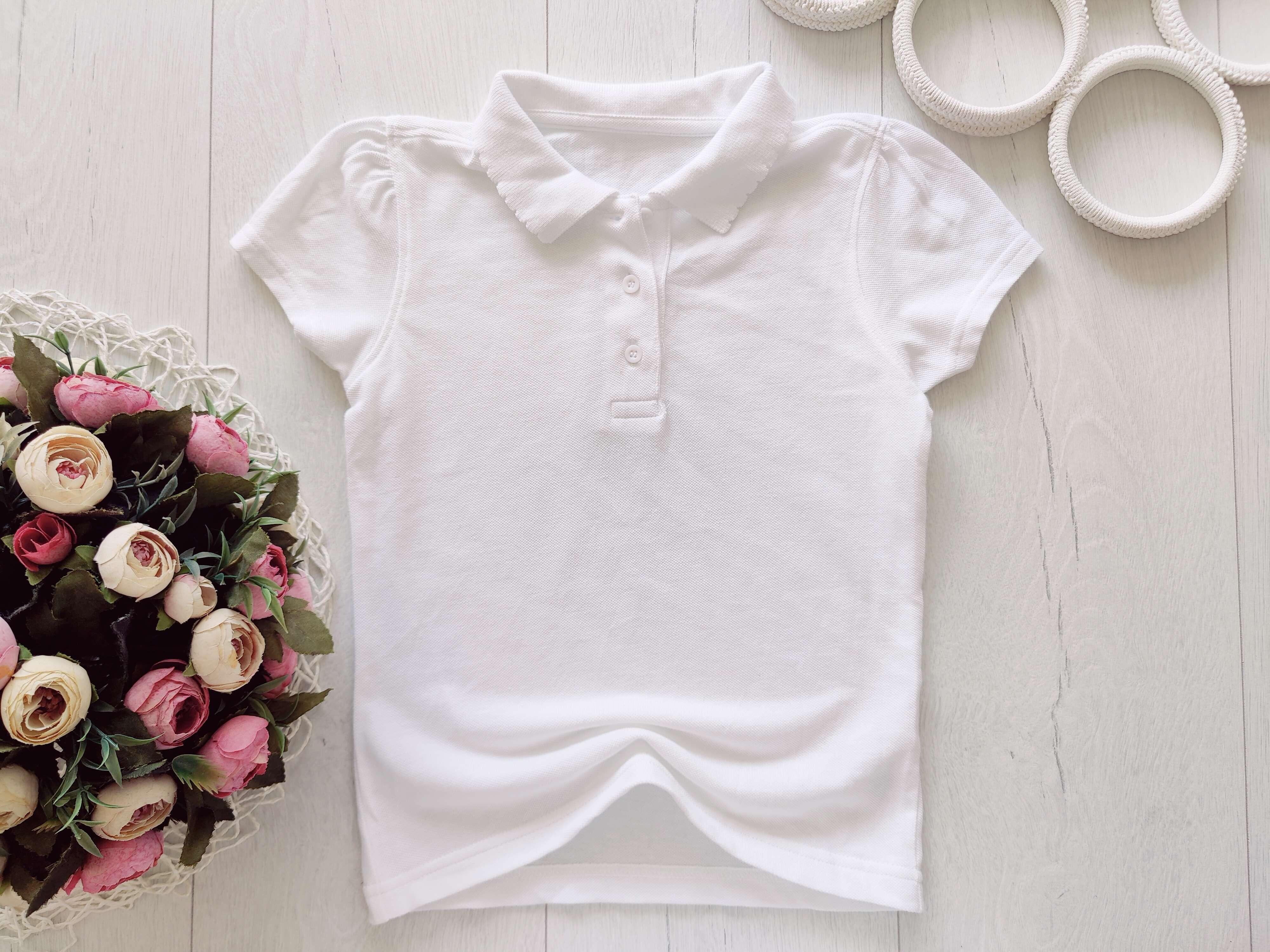 5,6 років, зріст 110,116 Нове біле поло дівчинці