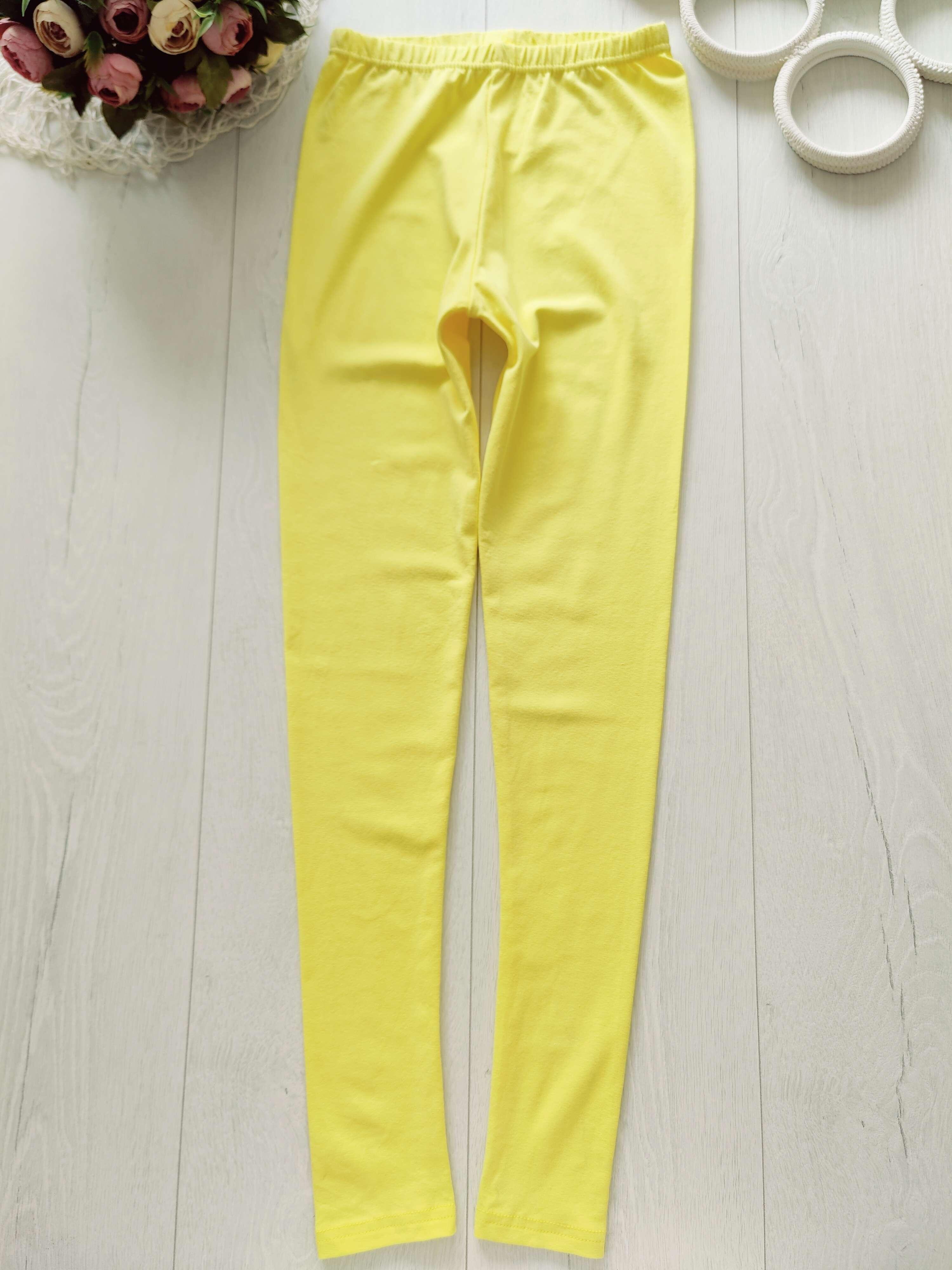 11,12 лет, рост 146,152 Новые желтые лосины