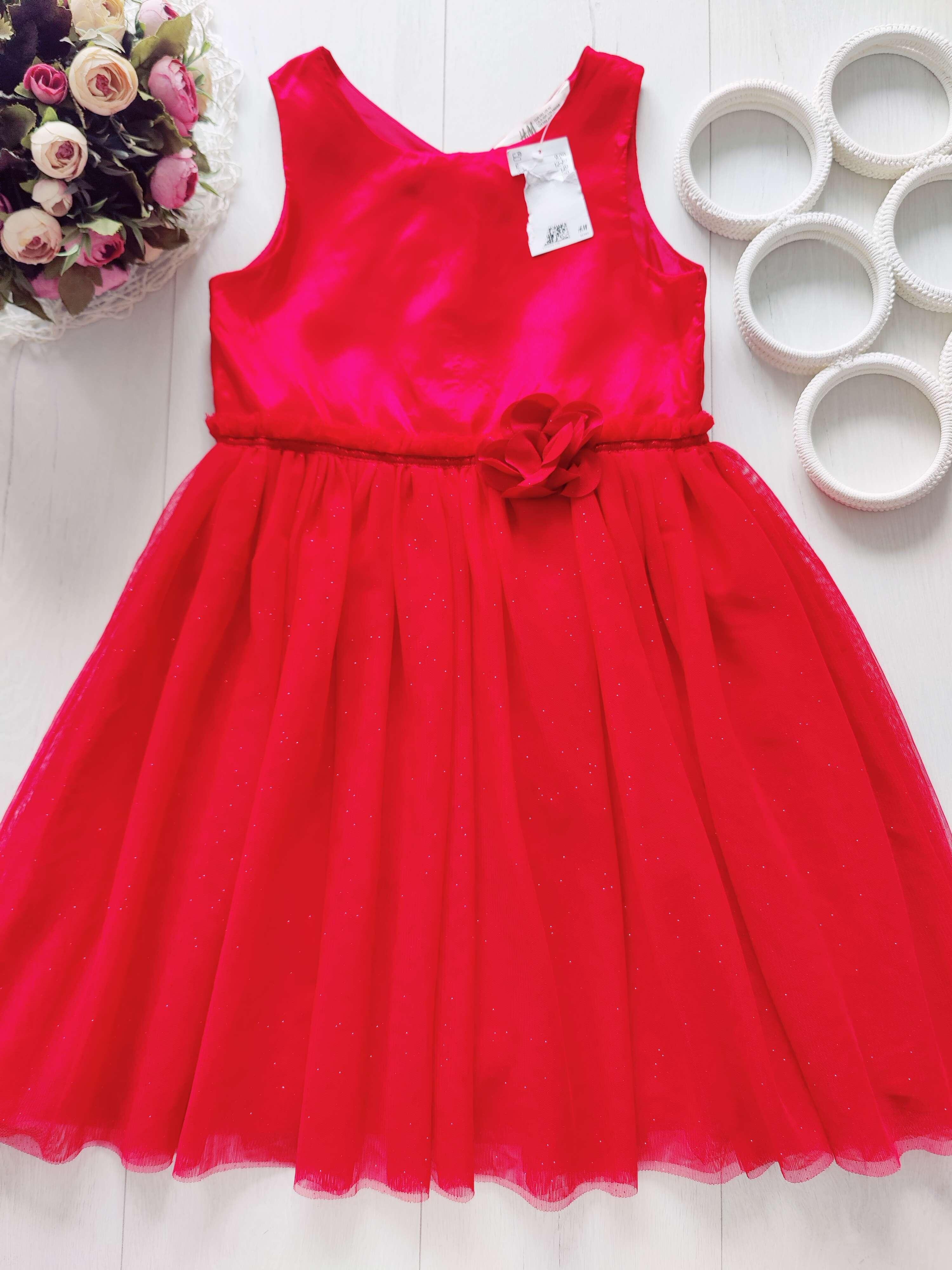 9,10 років, зріст 140 Нове червоне ошатне плаття