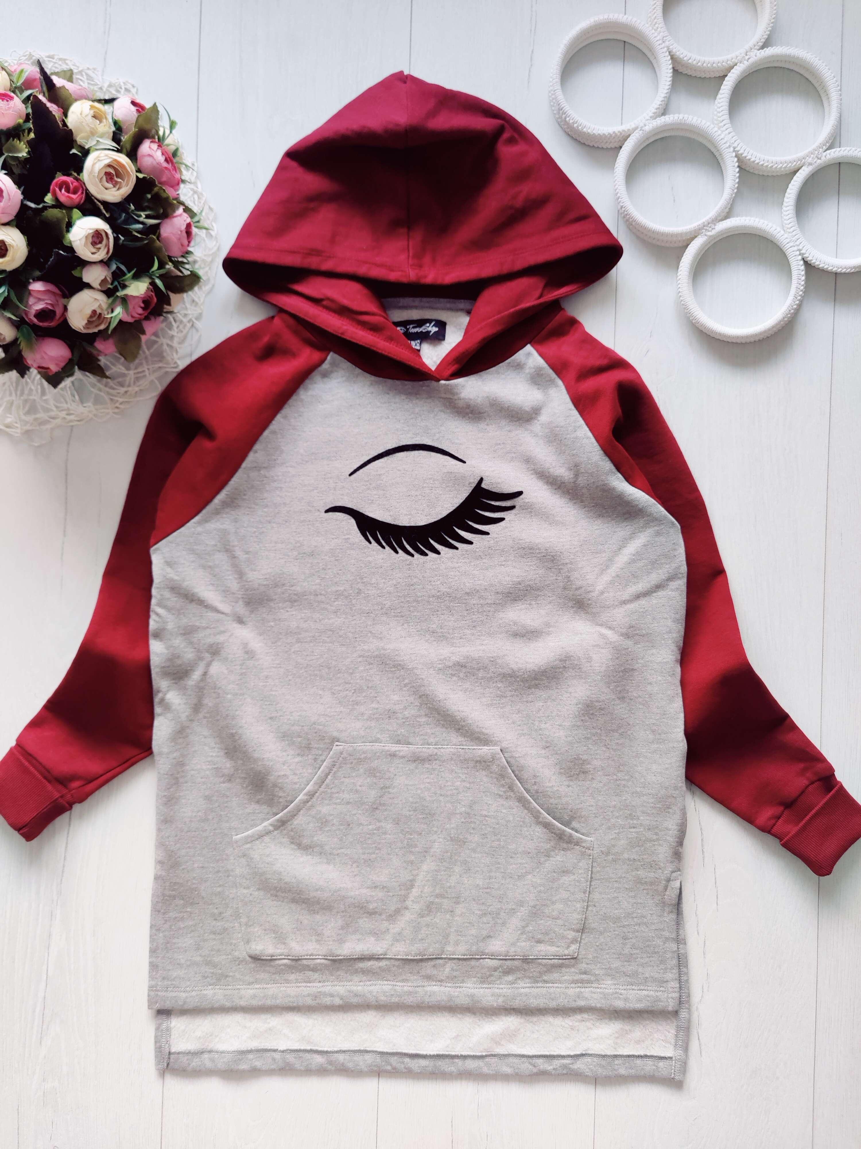 11,12 років, зріст 146,152 Нове тепле довге худі TeenShop на флісі