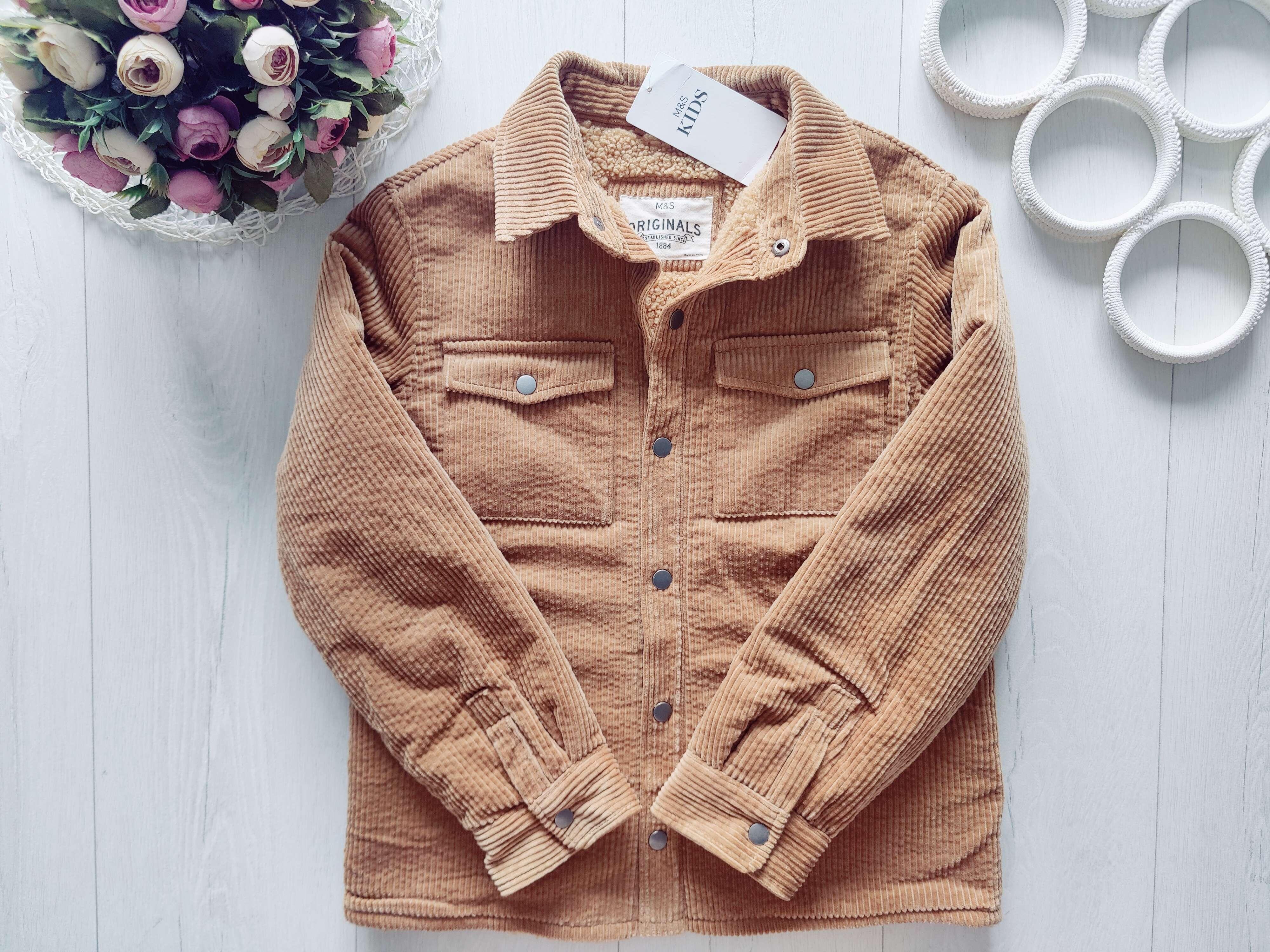 10,11 лет, рост 146 Новая вельветовая куртка- толстовка на ситепоне