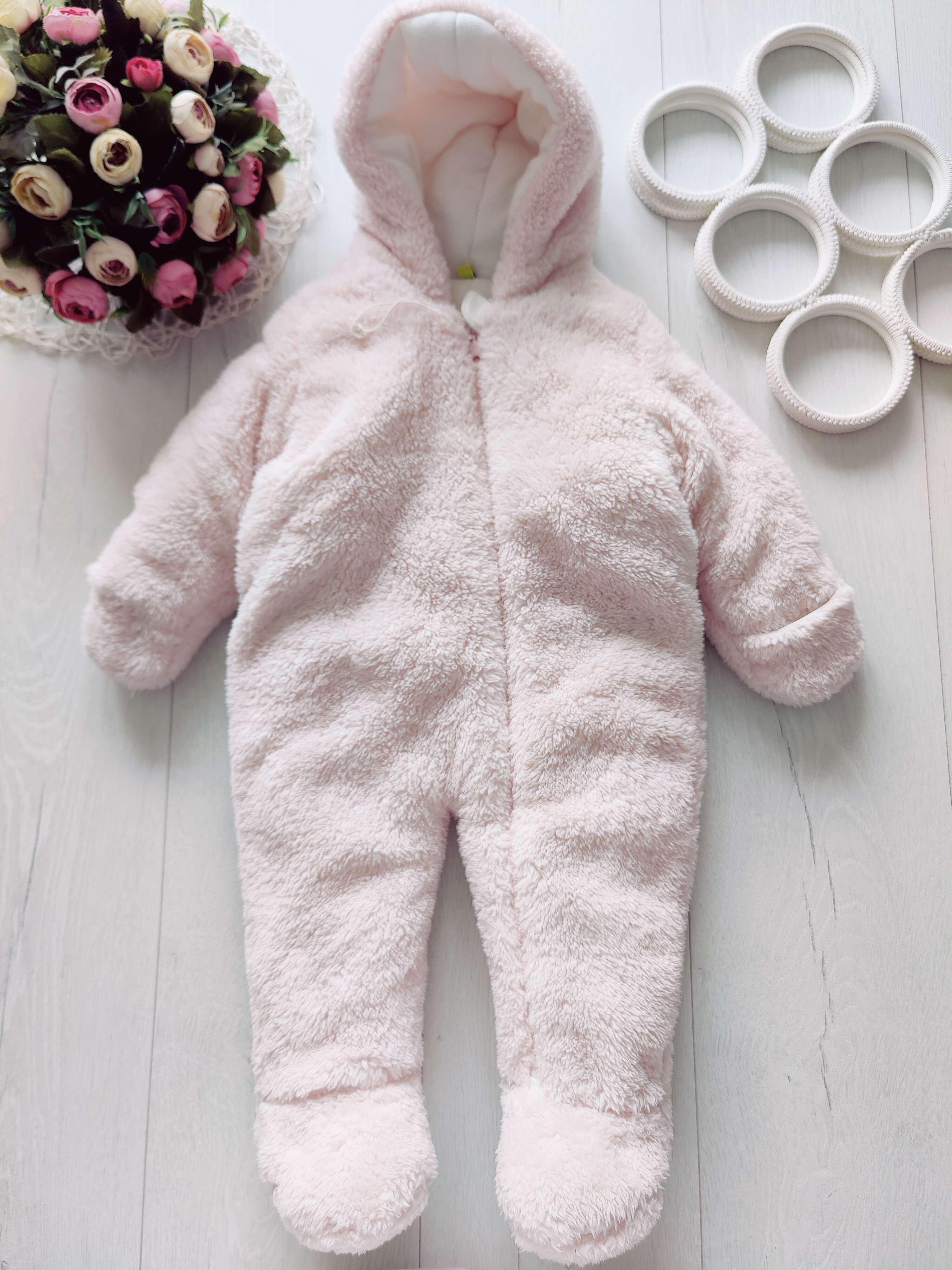 9,12 мес, рост 80 Теплый комбинезон на синтепоне