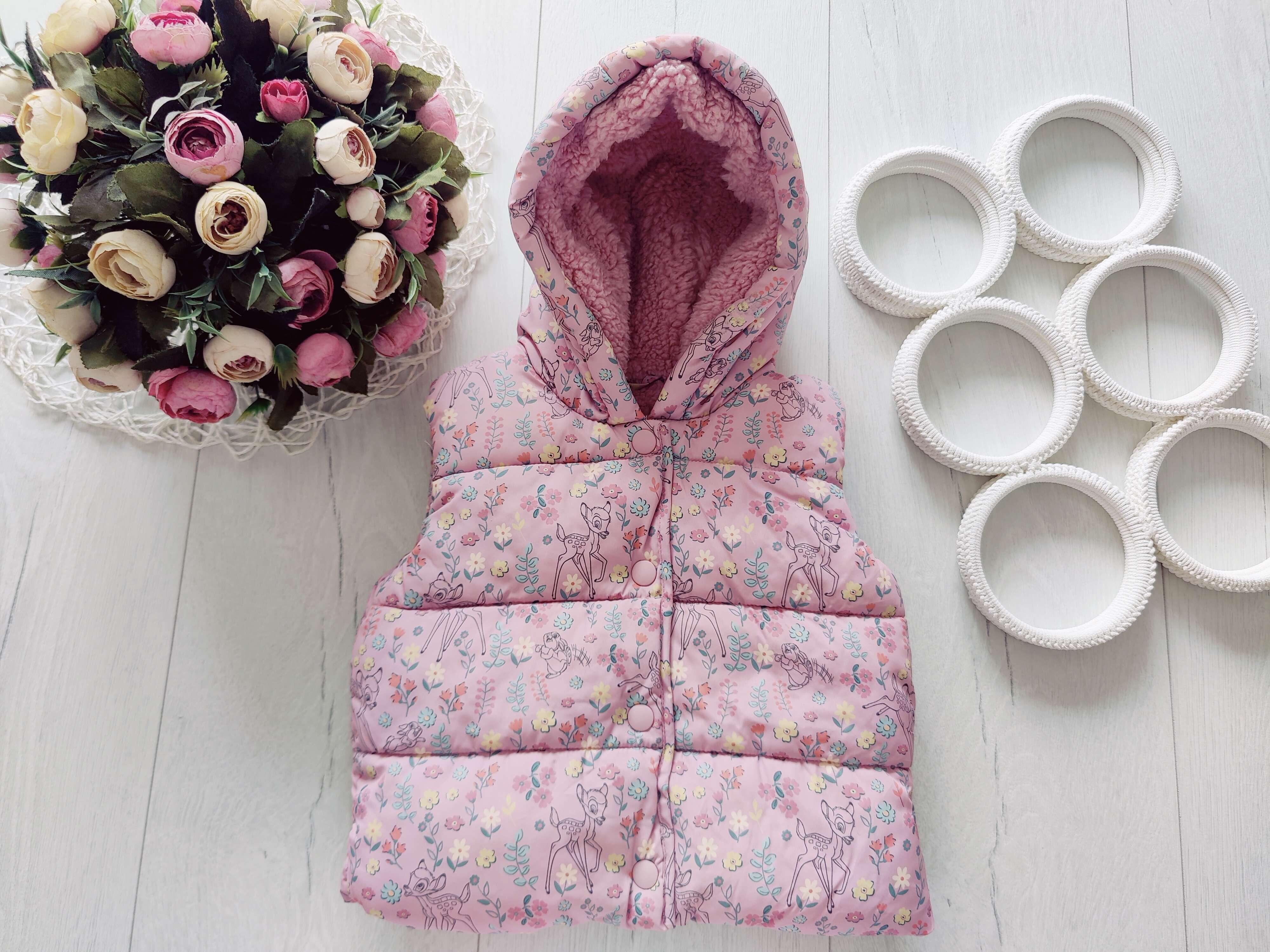 6,9 мес, рост 68,74 Теплая жилетка на синтепоне