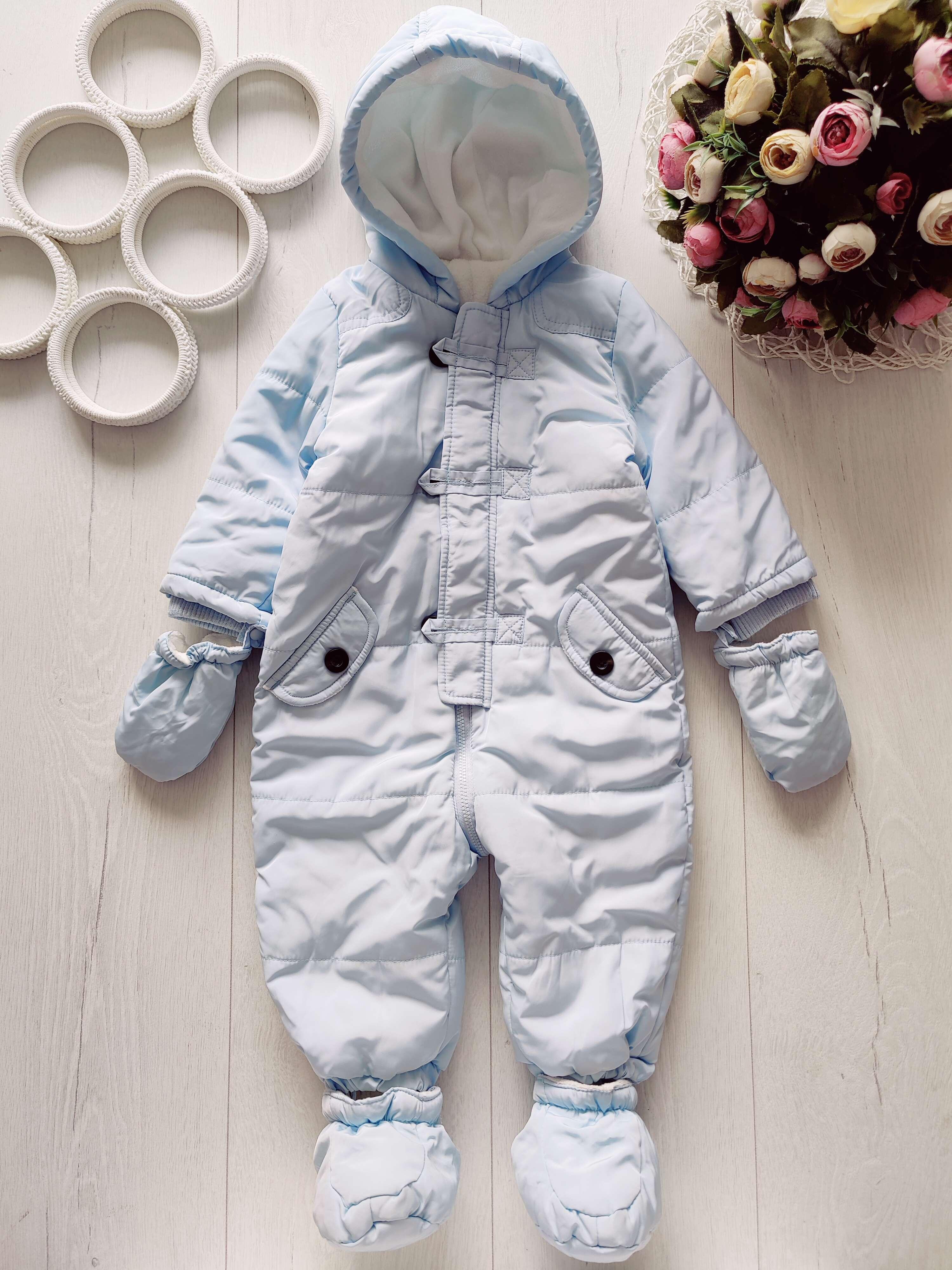 9,12 міс, зріст 74,80 Теплий комбінезон на синтепоні, фліс
