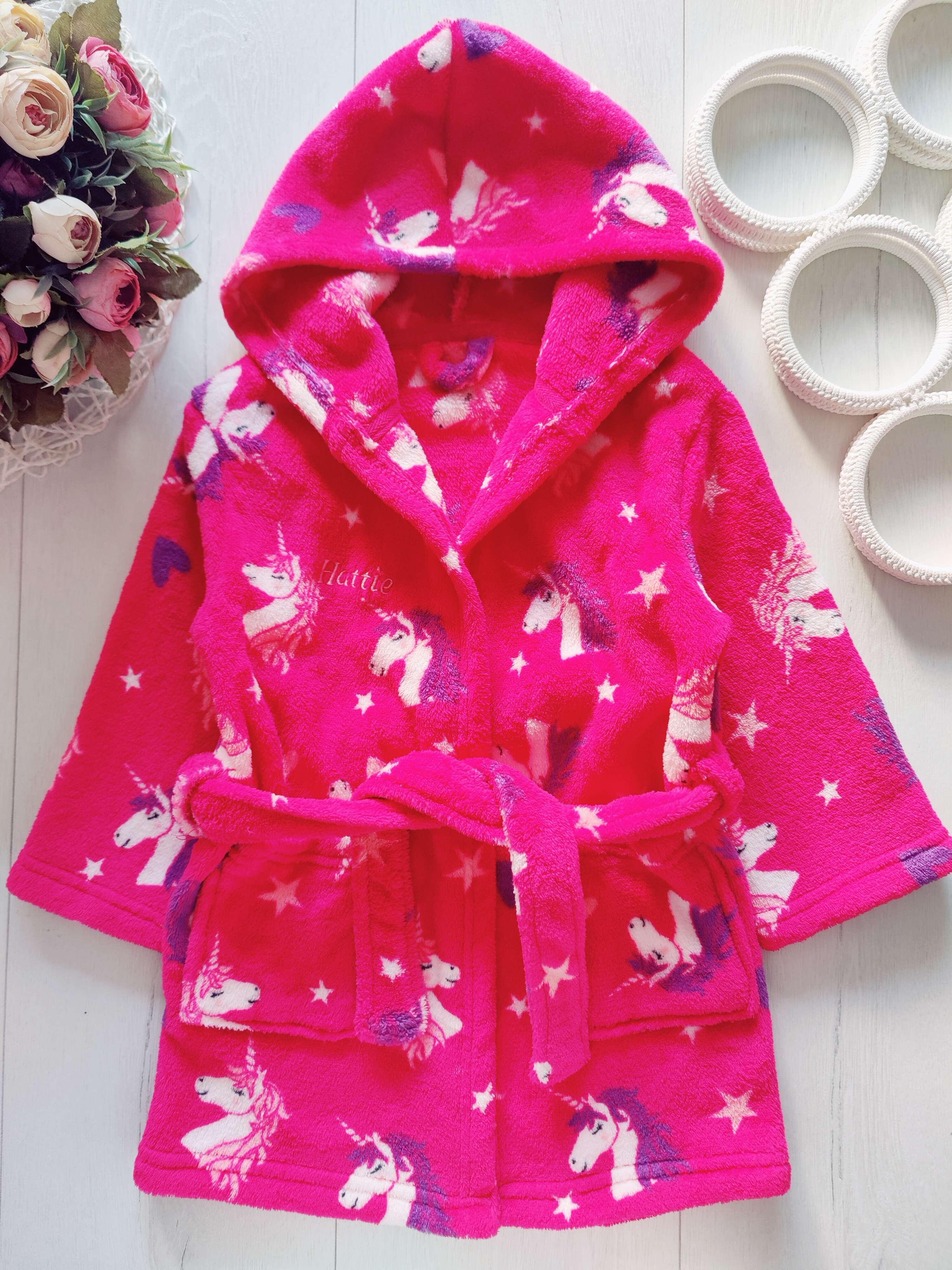 2,3 роки, зріст 92,98 Теплий махровий халат з єдинорогом поні