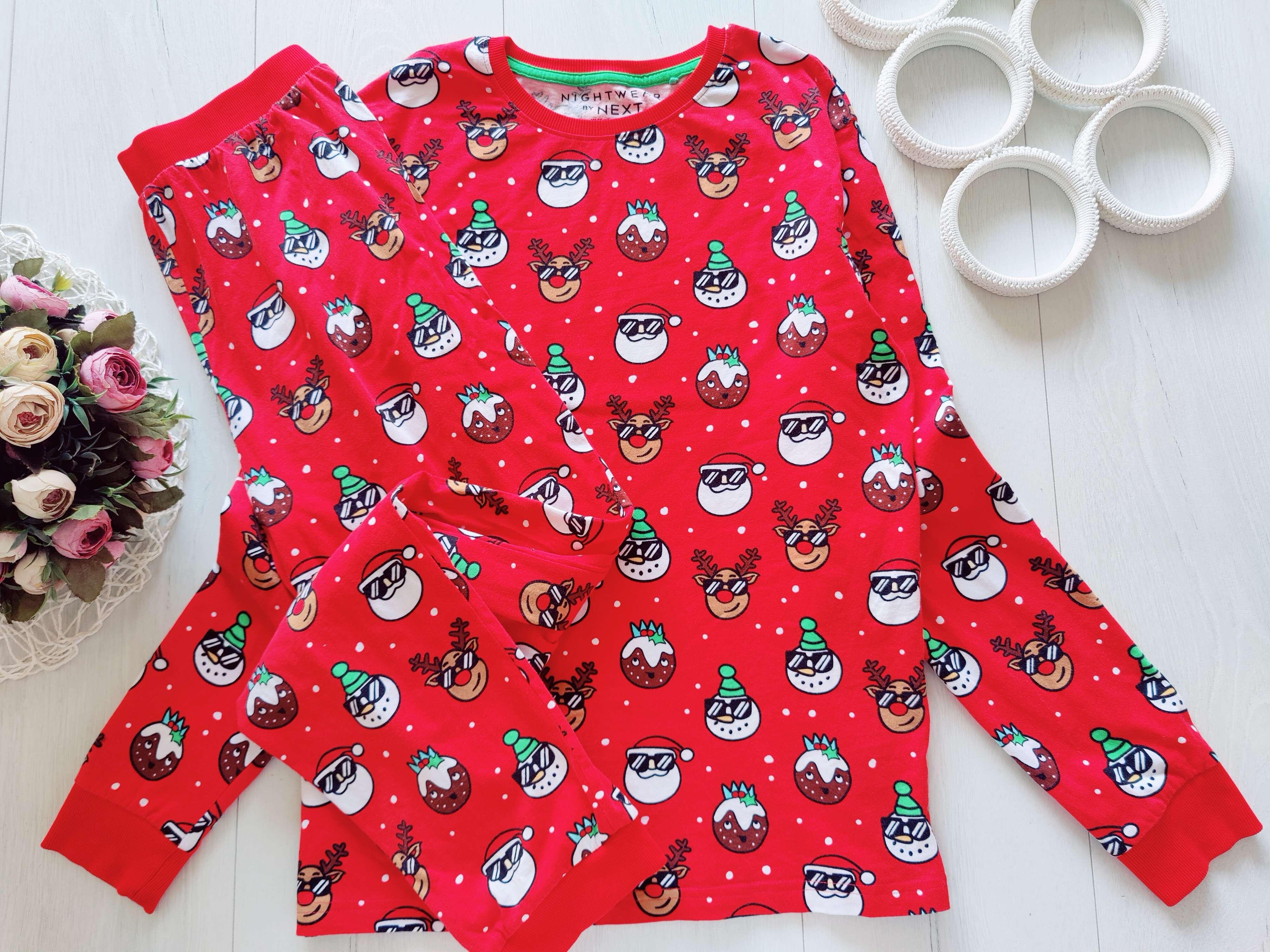 14 років, зріст 164 Новорічна червона трикотажна піджама для хлопчика