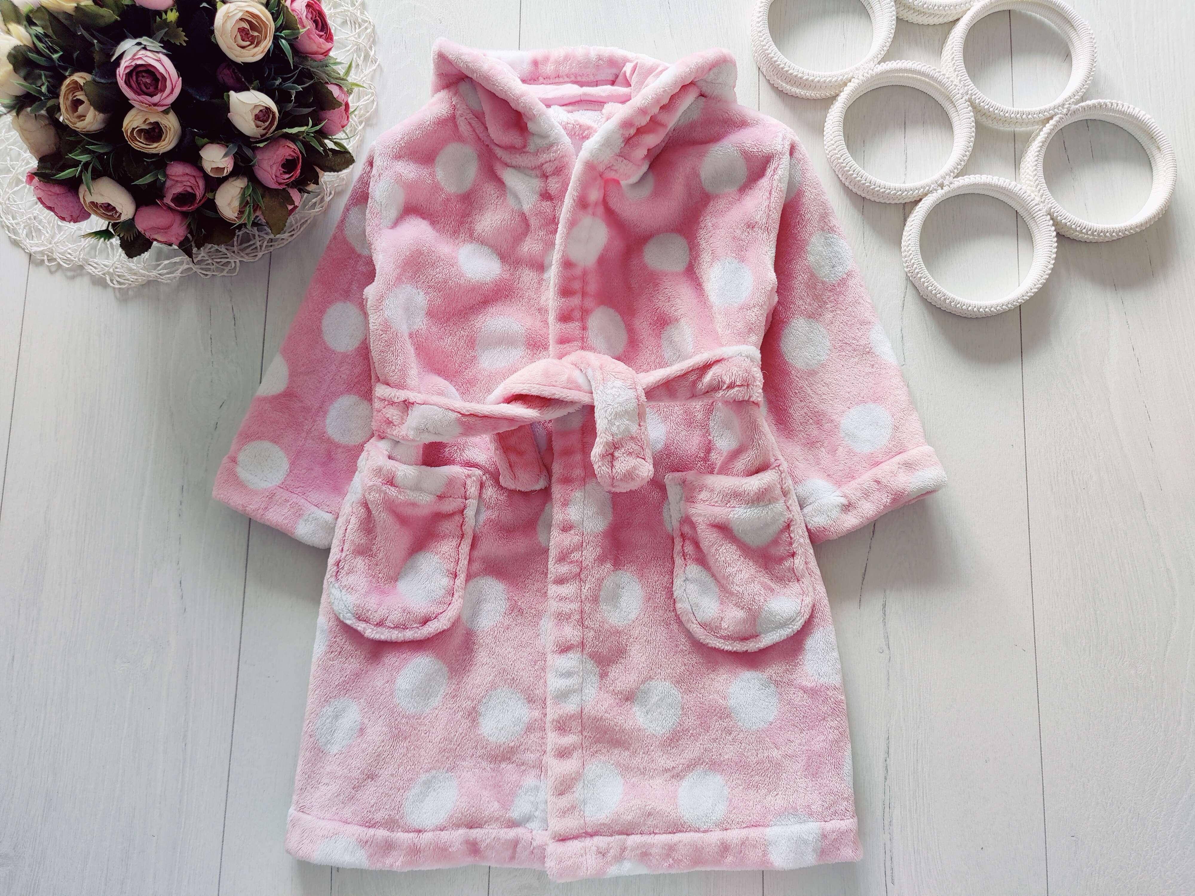 2,3 роки, зріст 92,98 Теплий махровий хлат у горох