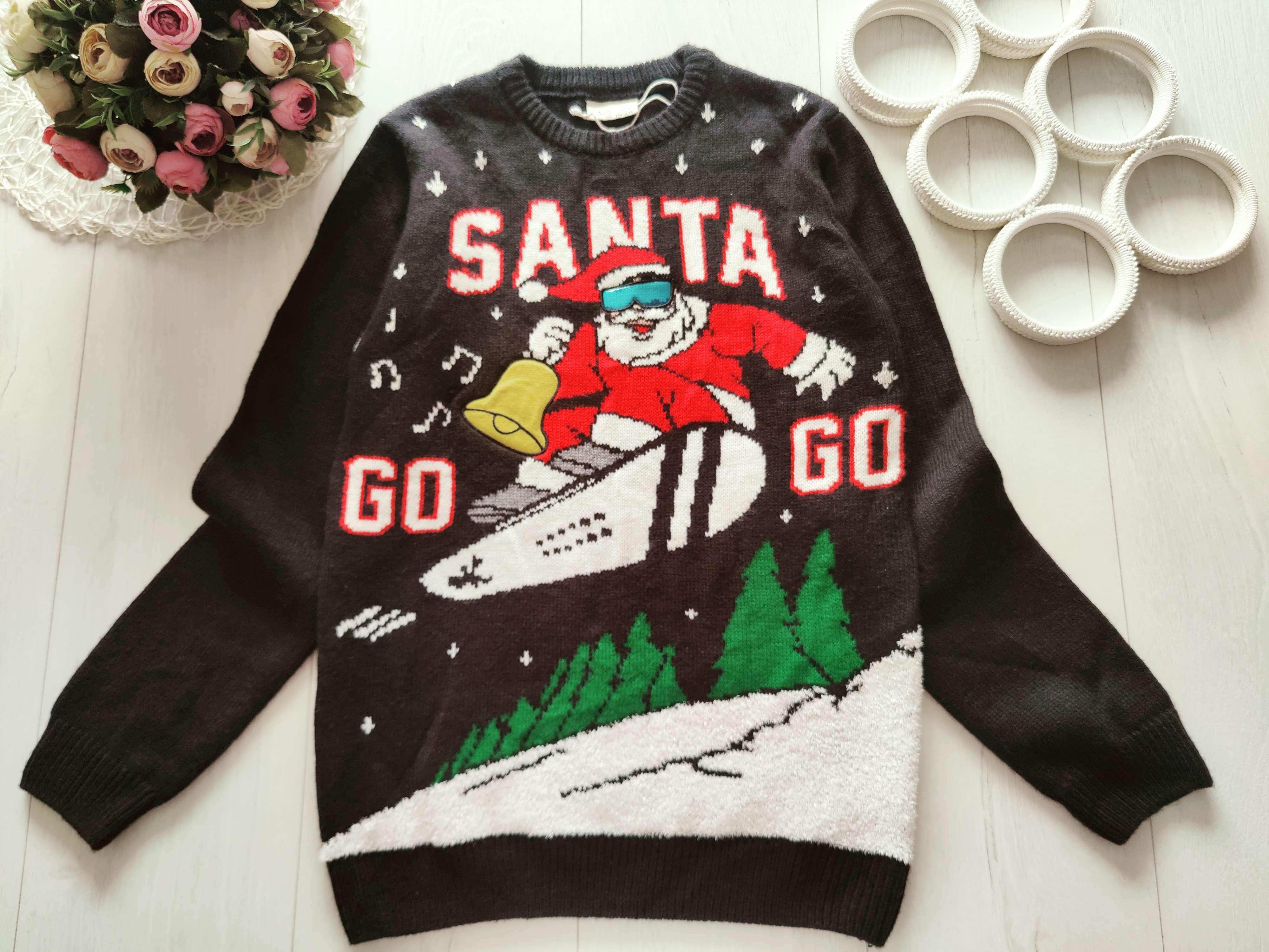 13,14 років, зріст 164 Новорічний светр Санта