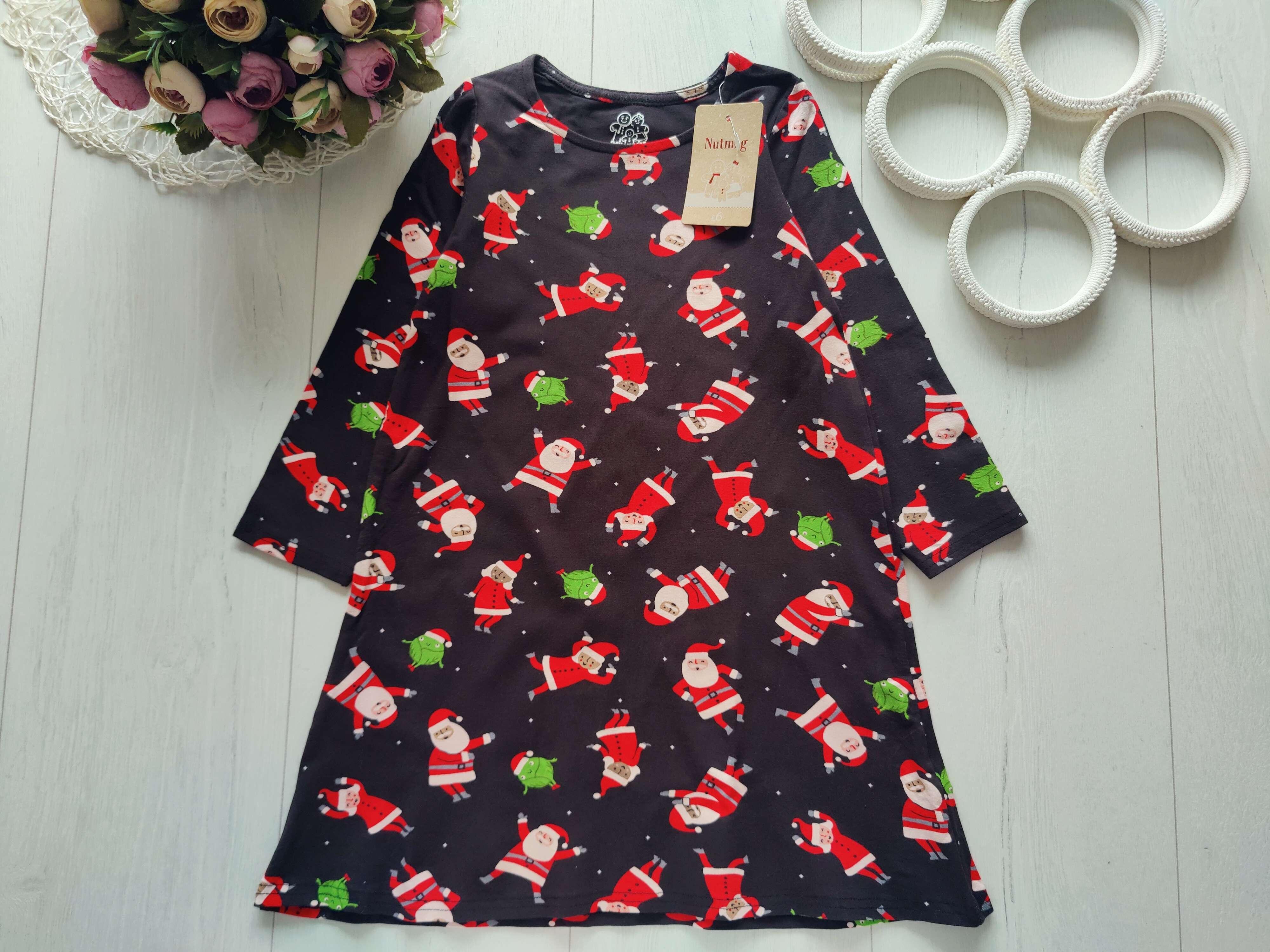 4,5 лет, рост 104,110 Новое новогоднее платье в дед морозах