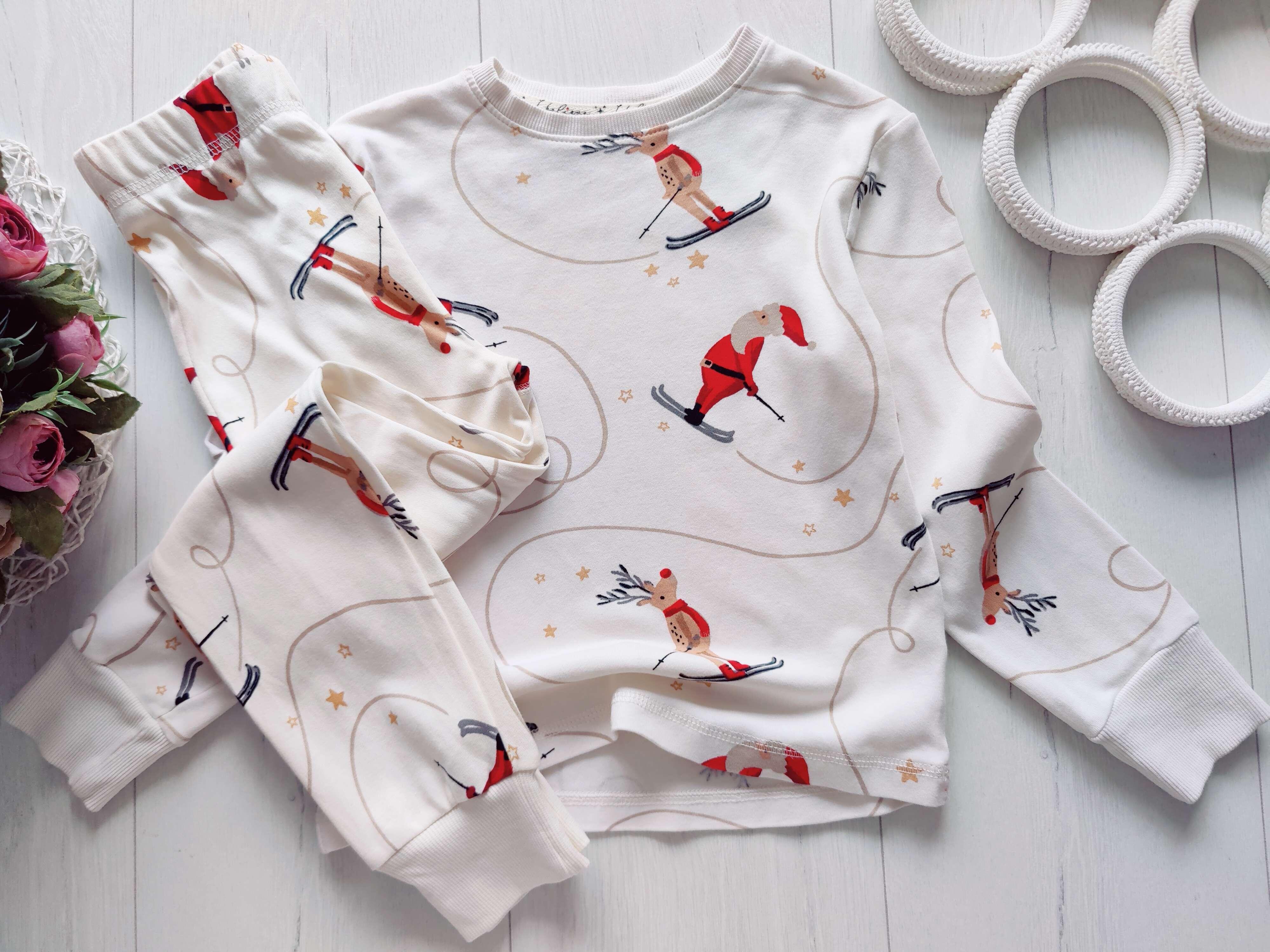 5,6 лет, рост 110,116 Трикотажная пижама новогодняя наборная