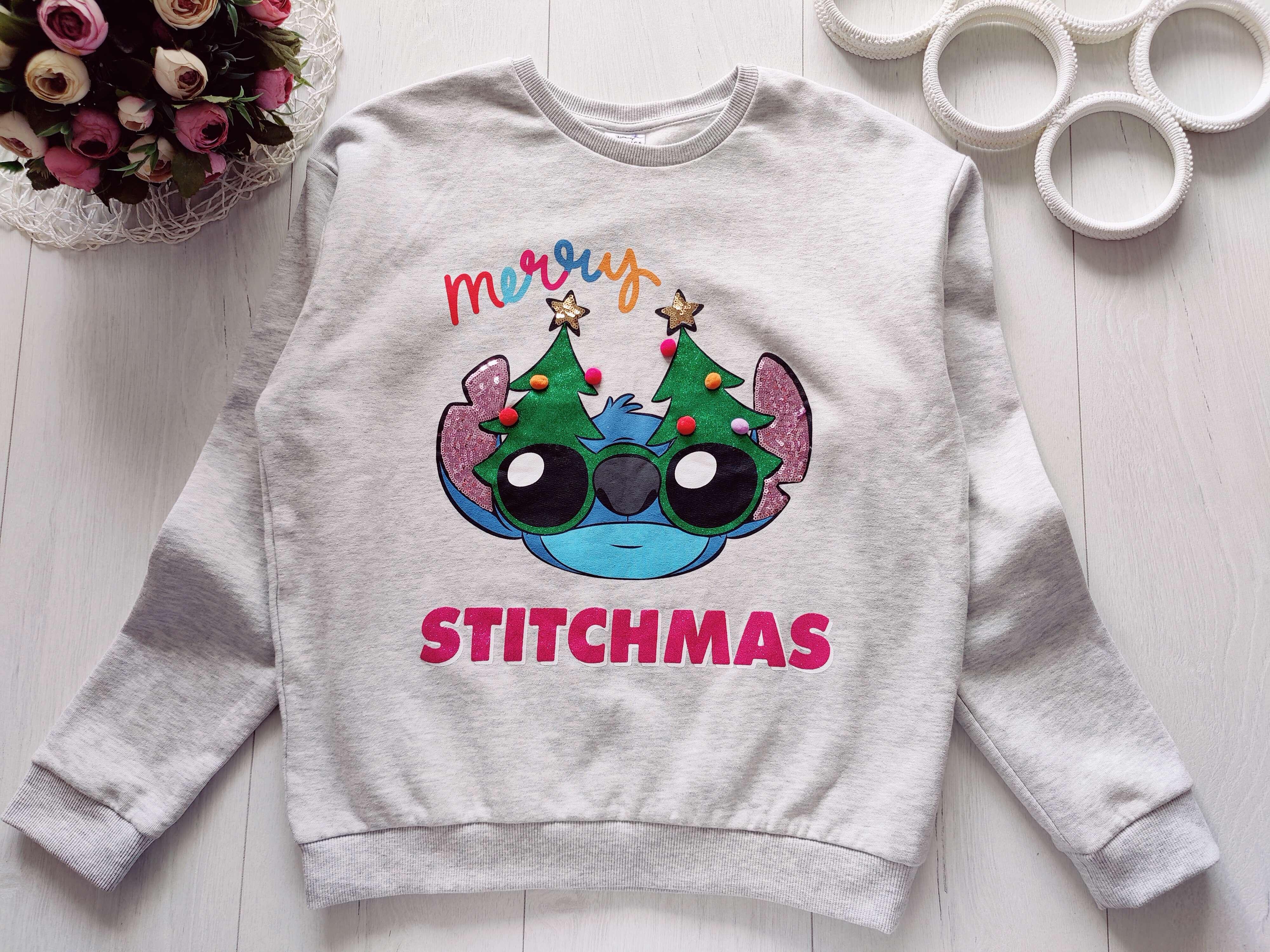 13,14 лет, рост 158,164 Свитшот на флисе Stitch
