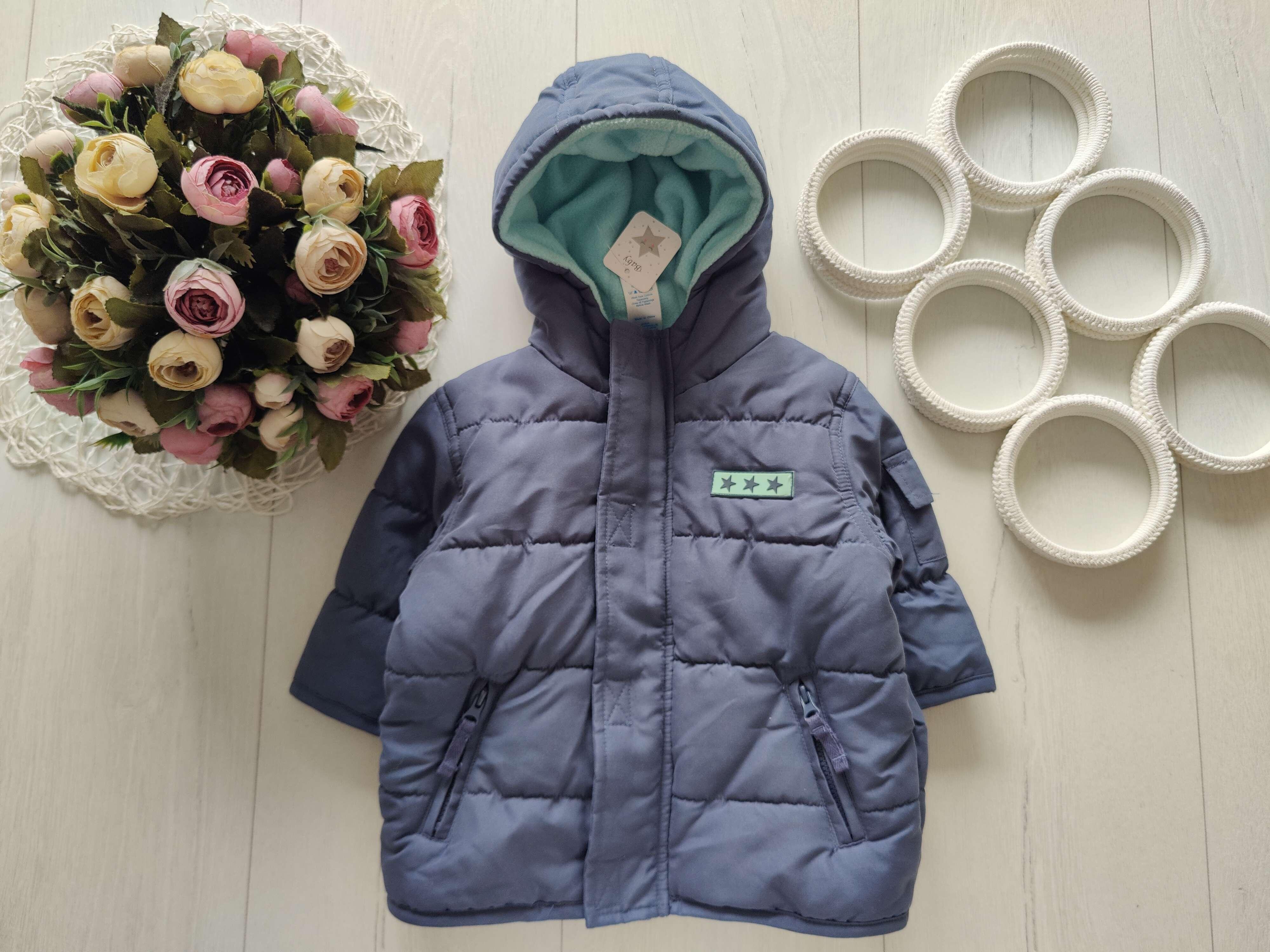 3,6 мес, рост 68 Новая теплая куртка на синепоне, флис