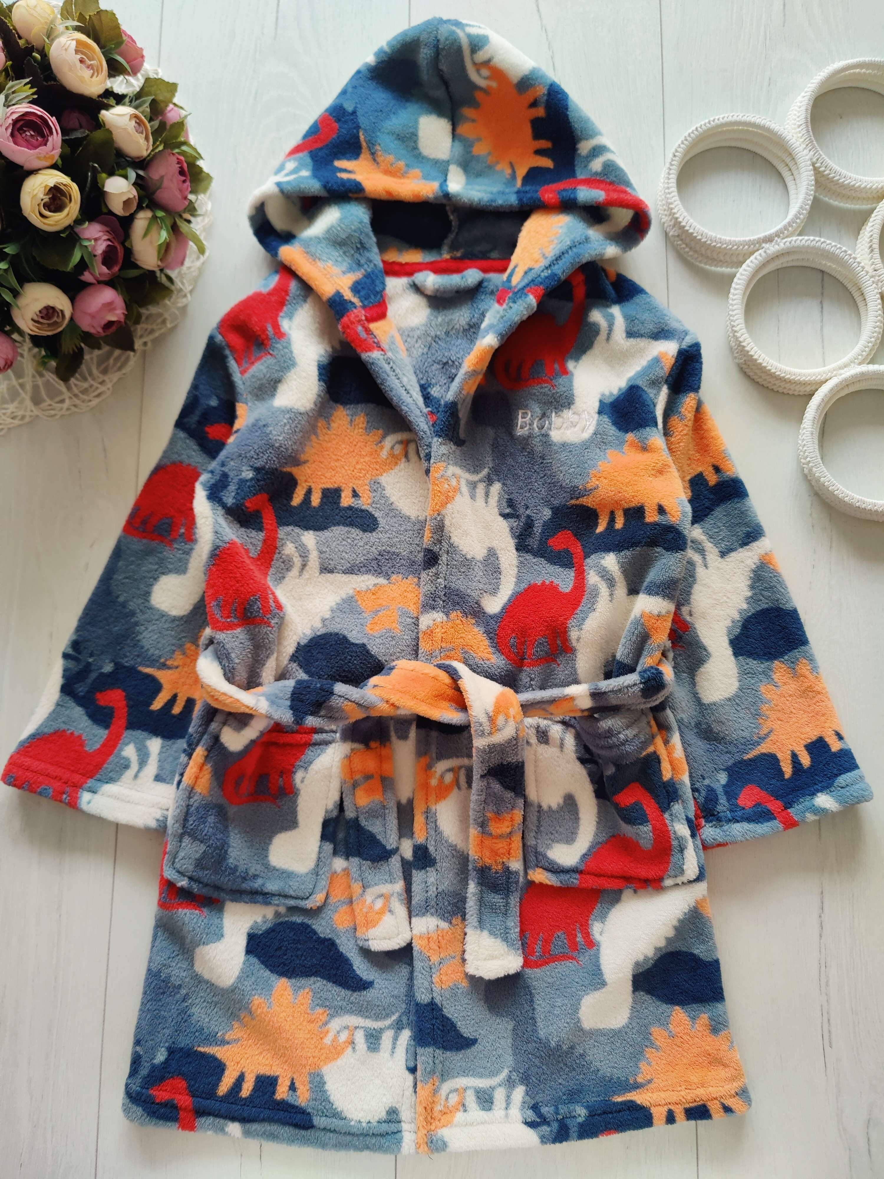 5,6 років, зріст 110,116 Халат у динозаврах