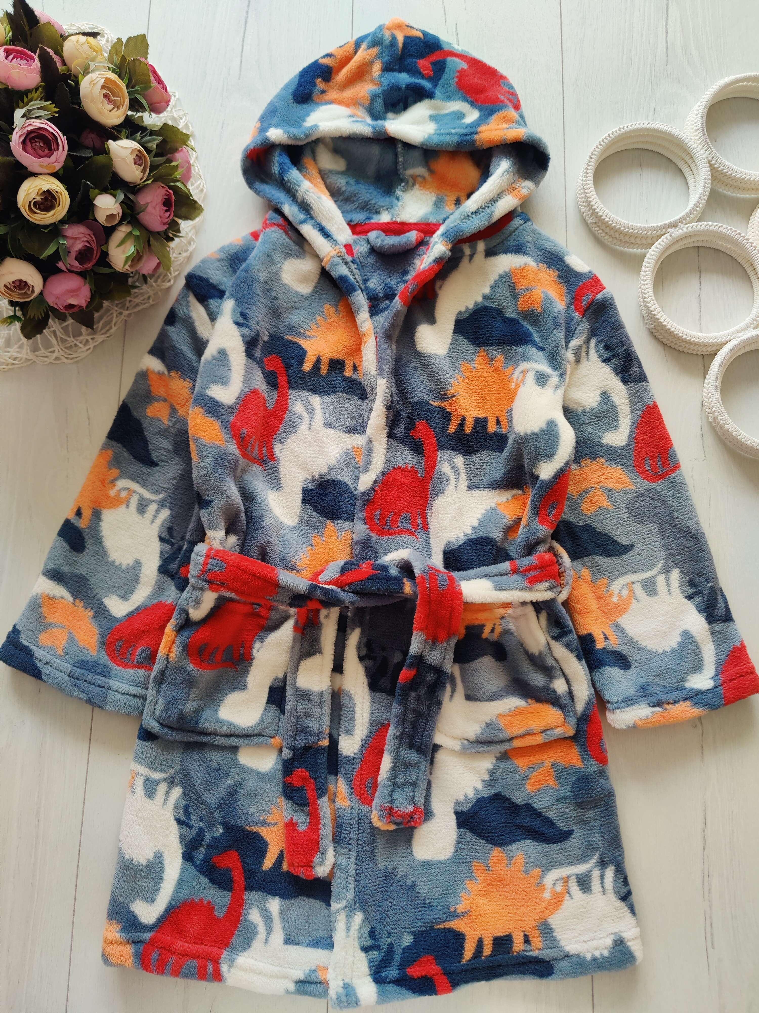 5,6 років, зріст 110,116 Халат у динозаврах