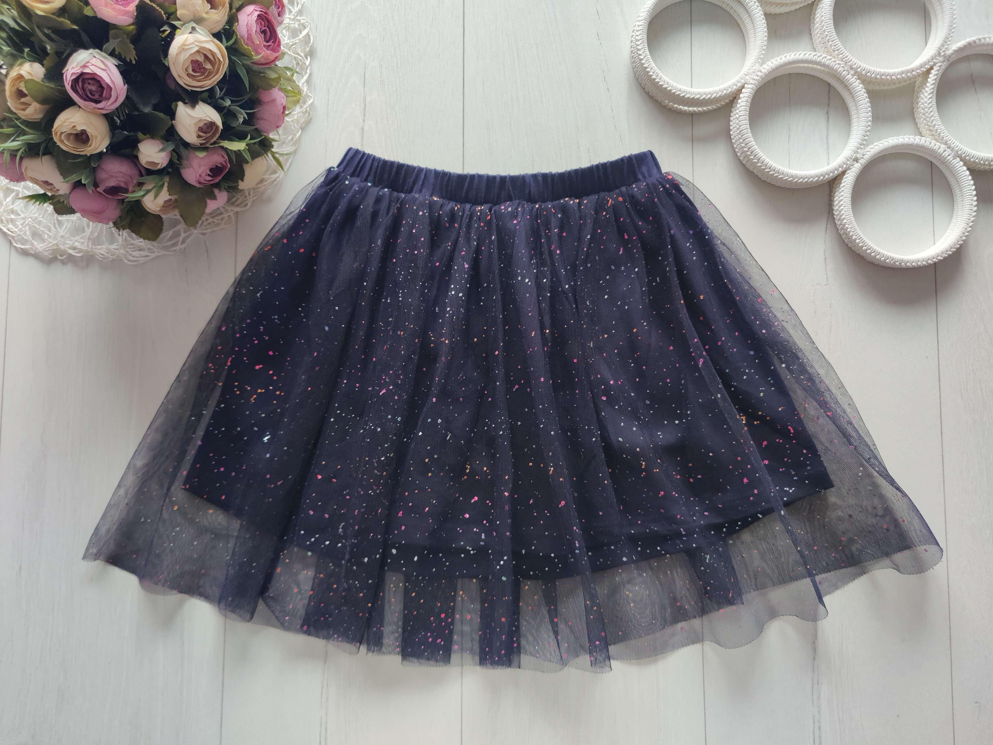 5,6 років, зріст 110,116 Темно синя спідниця фатин