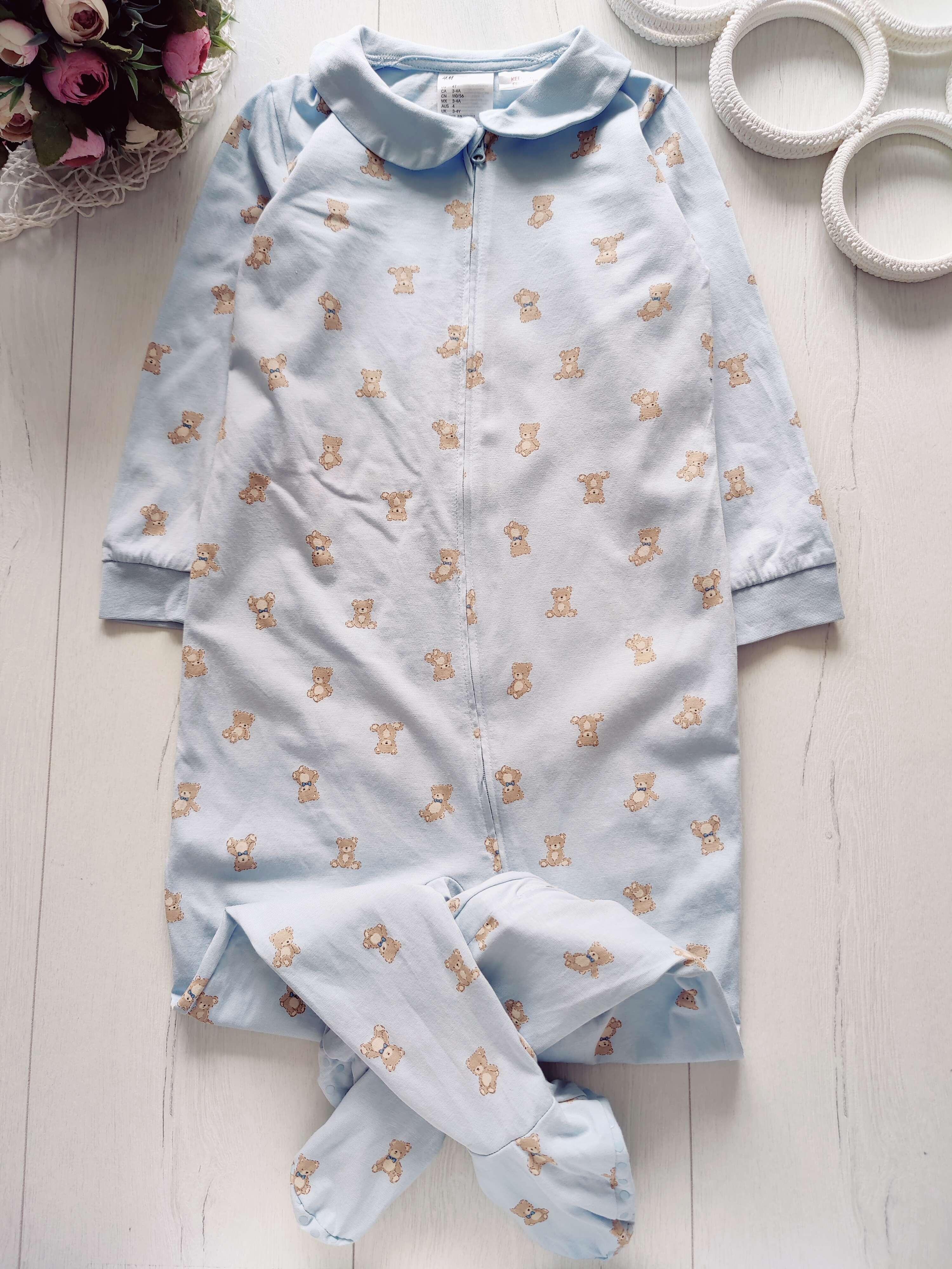 3,4 года, рост 104 Человечек для мальчика, пижама трикотажная на молнии