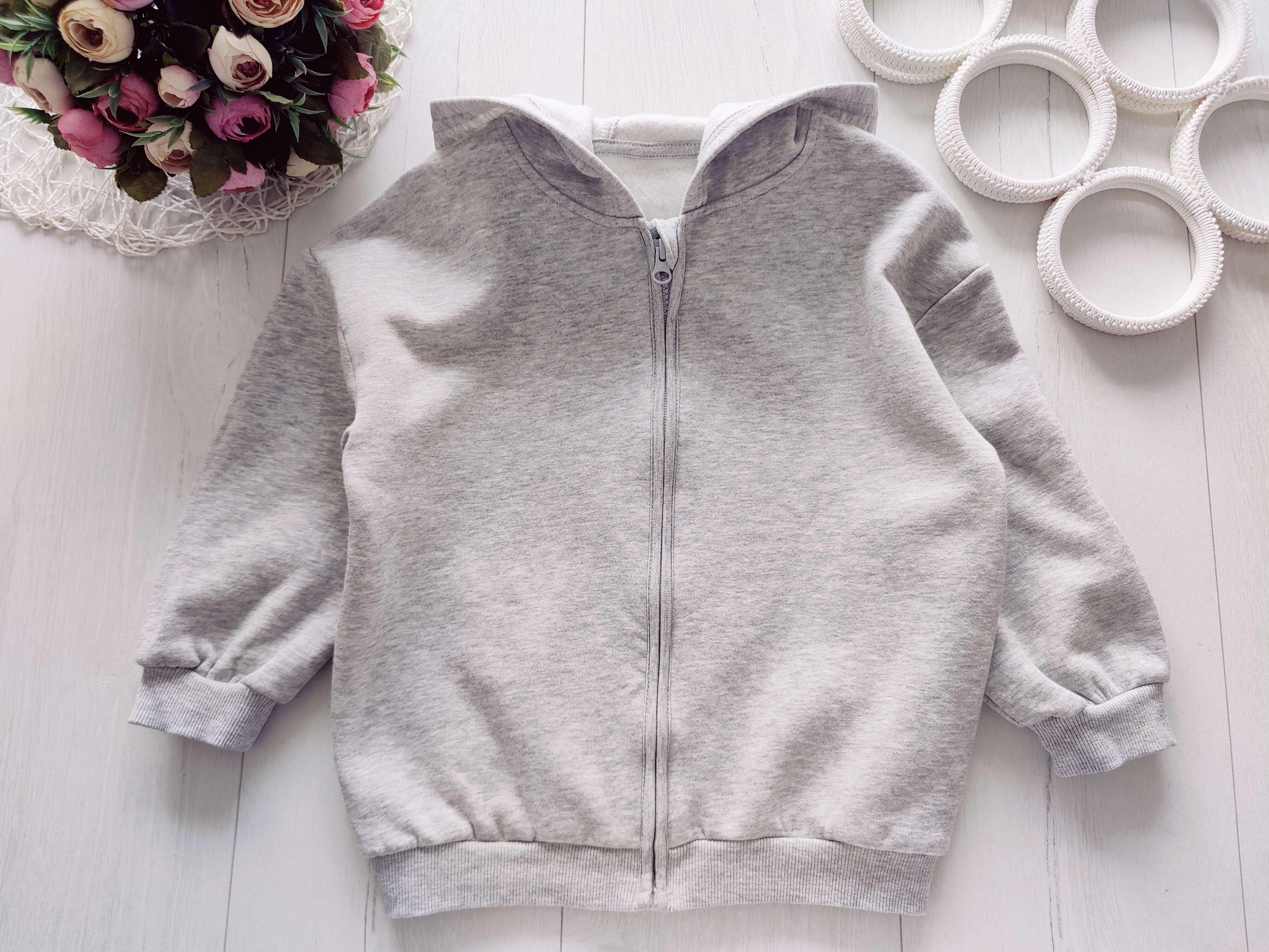 5,6 лет, рост 110,116 Теплая кофта на молнии, флис