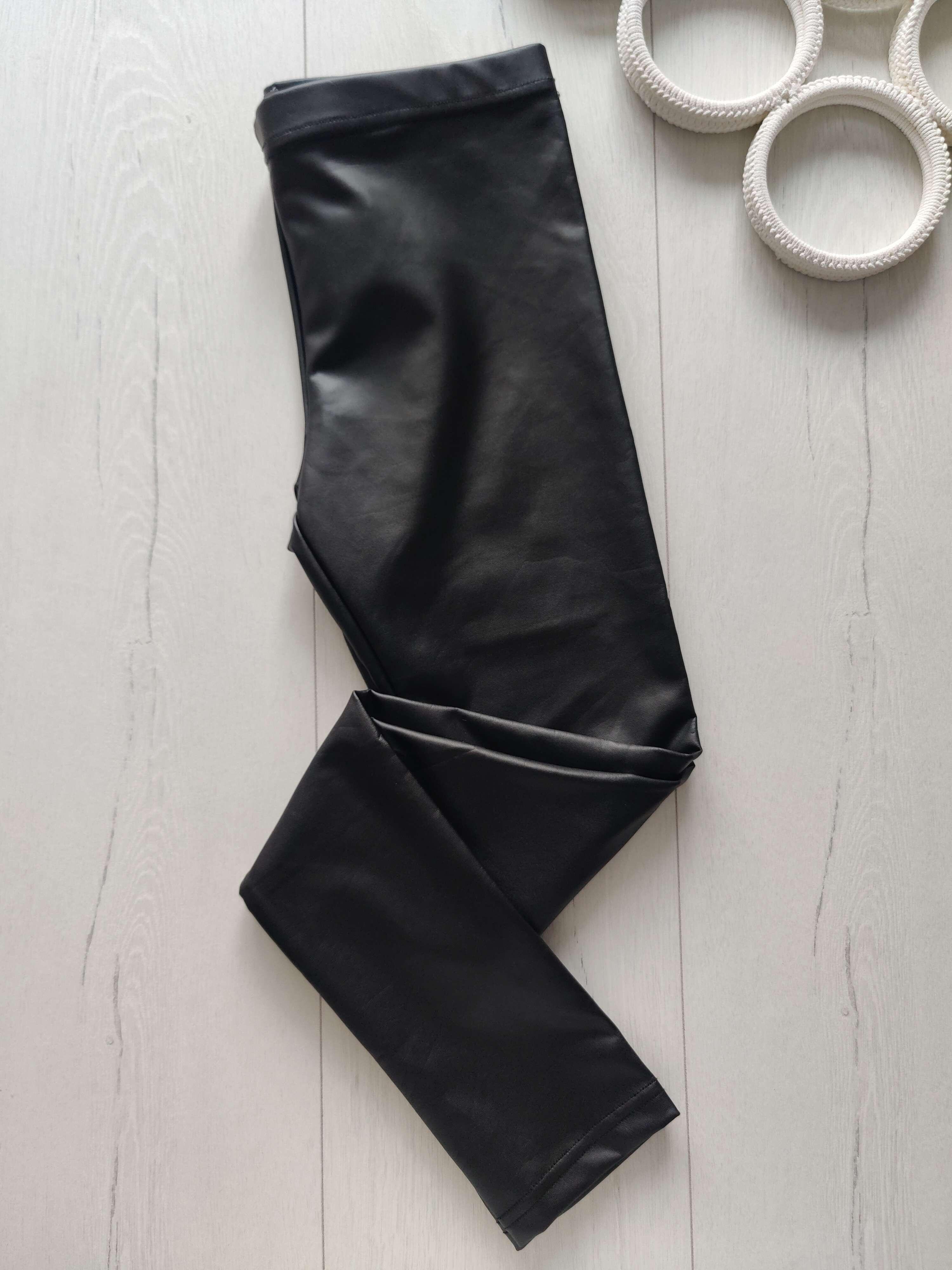 11,12 лет, рост 146,152 Кожаные лосины с начосом