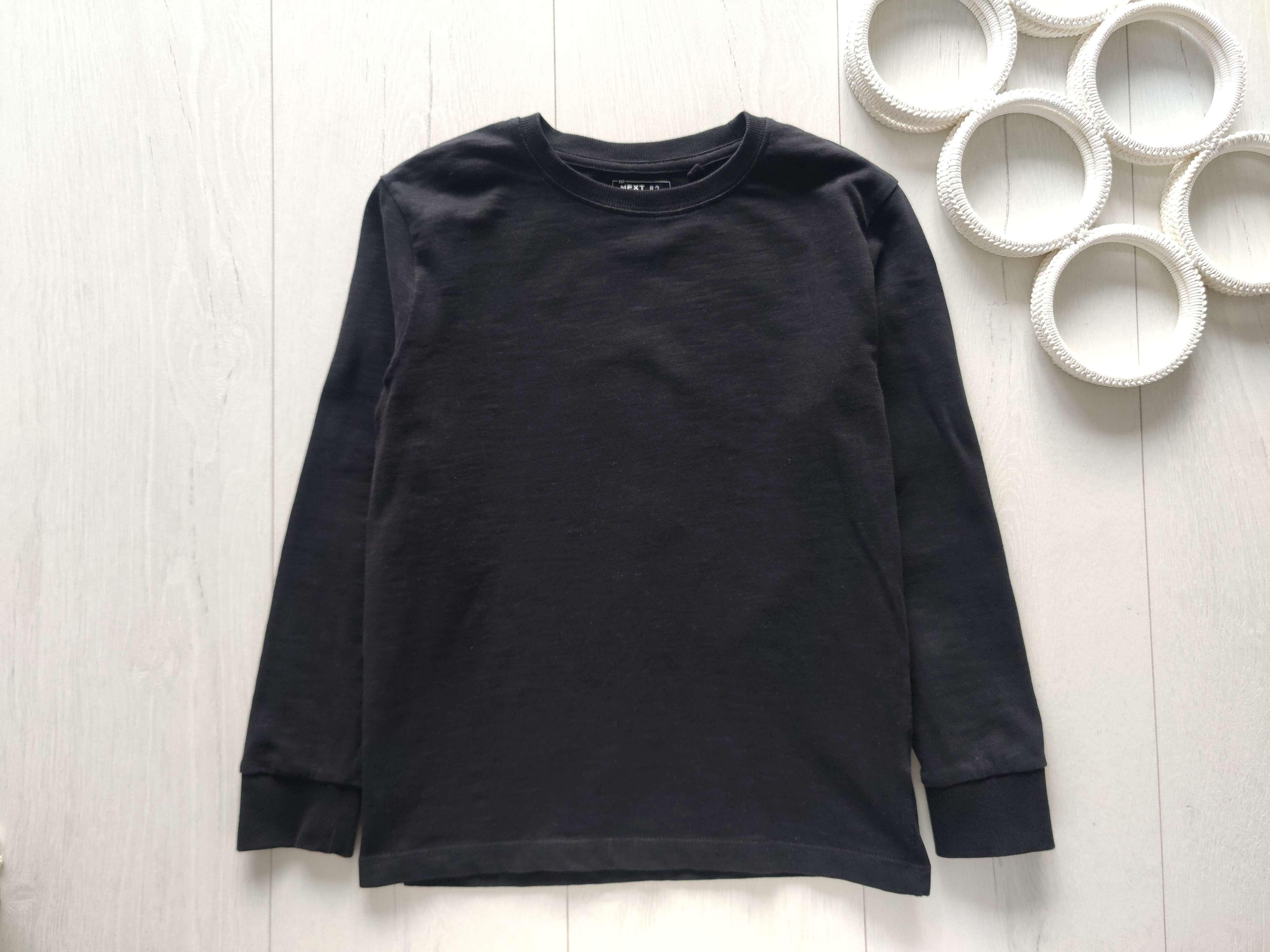 8 лет, рост 128 Черный однотонный трикотажный реглан детский