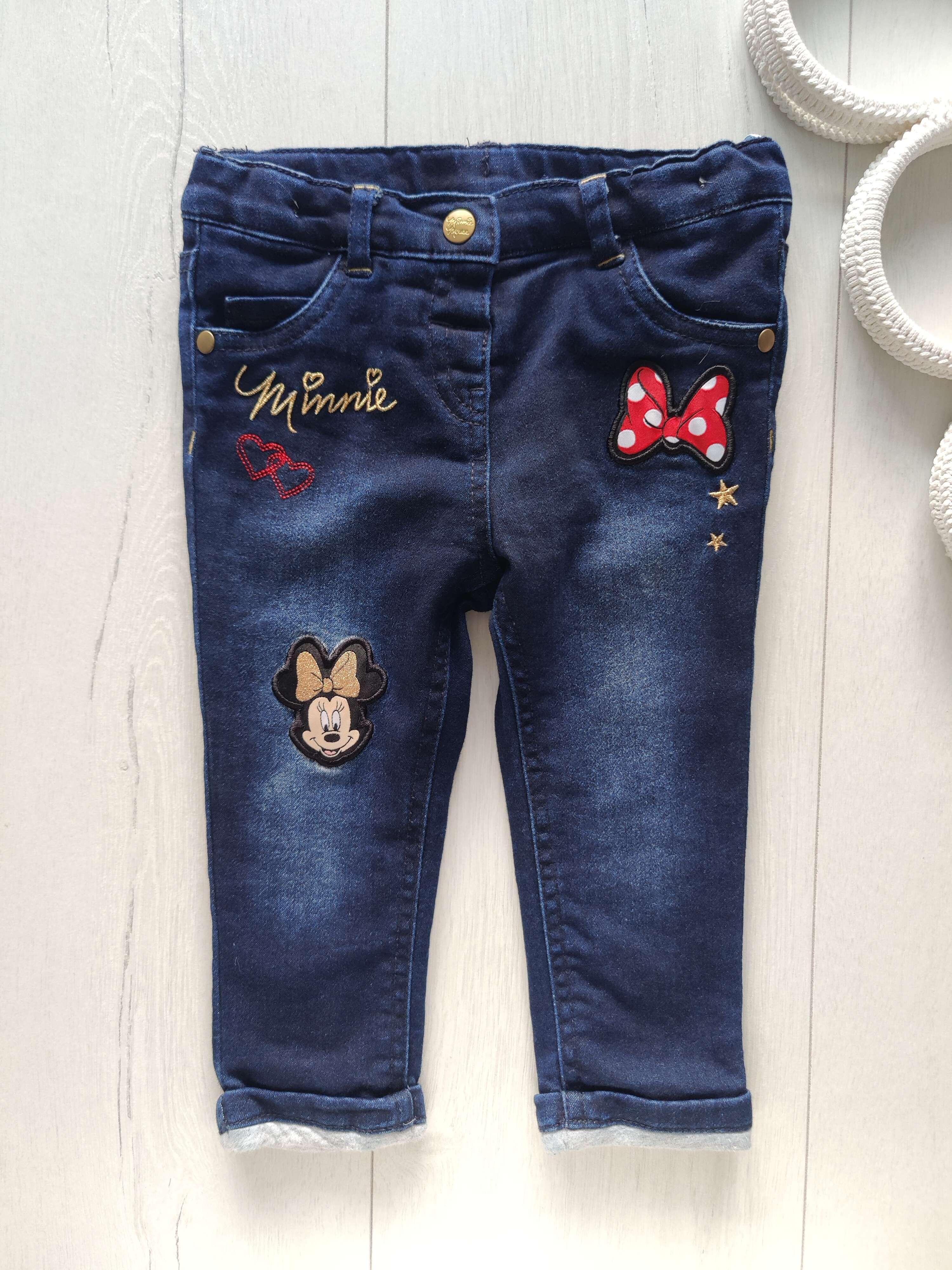 12 міс, зріст 80 Утеплені дитячі джинси стретч із міккі
