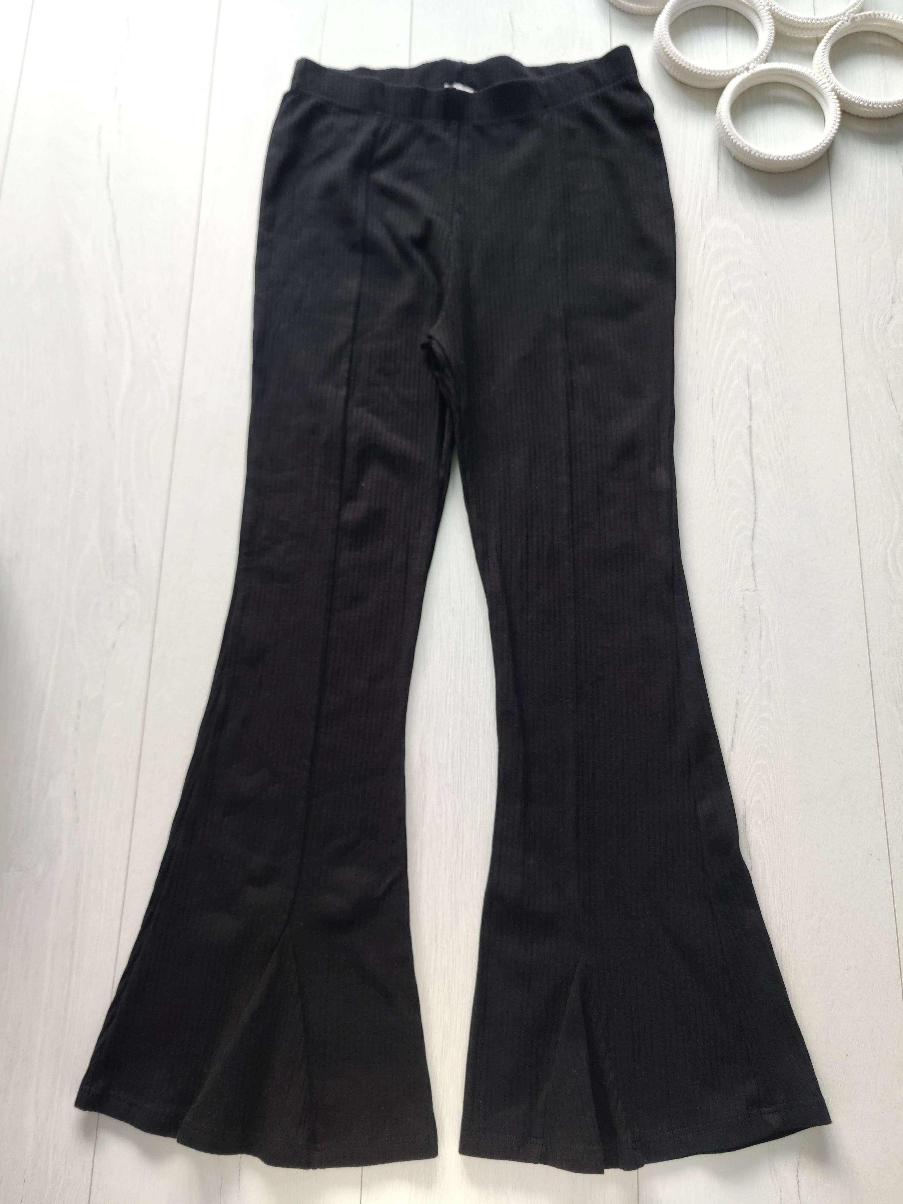 13,14 років, зріст 158,164 Чорні штани кльош у рубчик для дівчинки