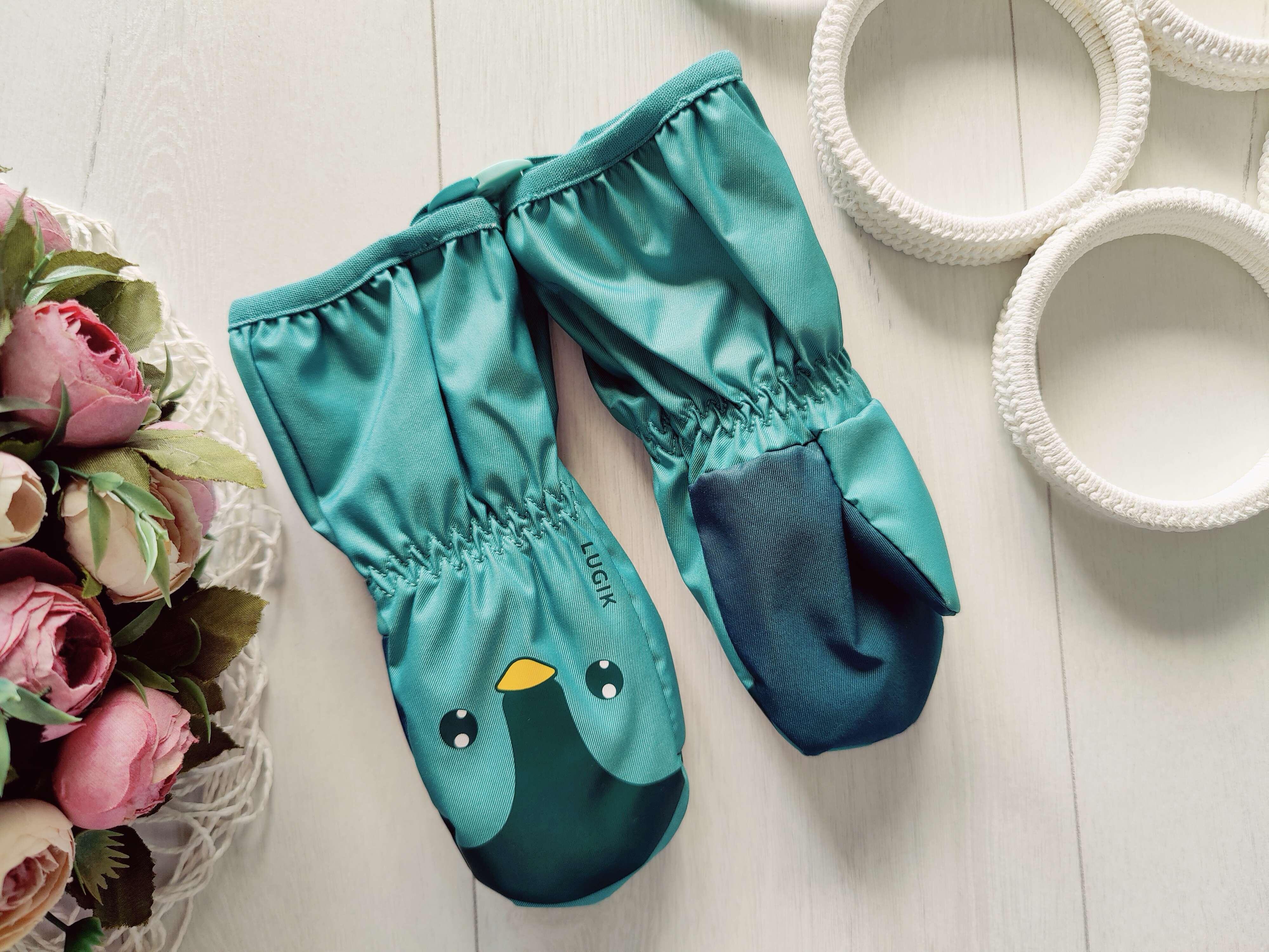 2,3 роки, Дитячі рукавиці на блискавці, зимові краги з начосом, холлофайбер