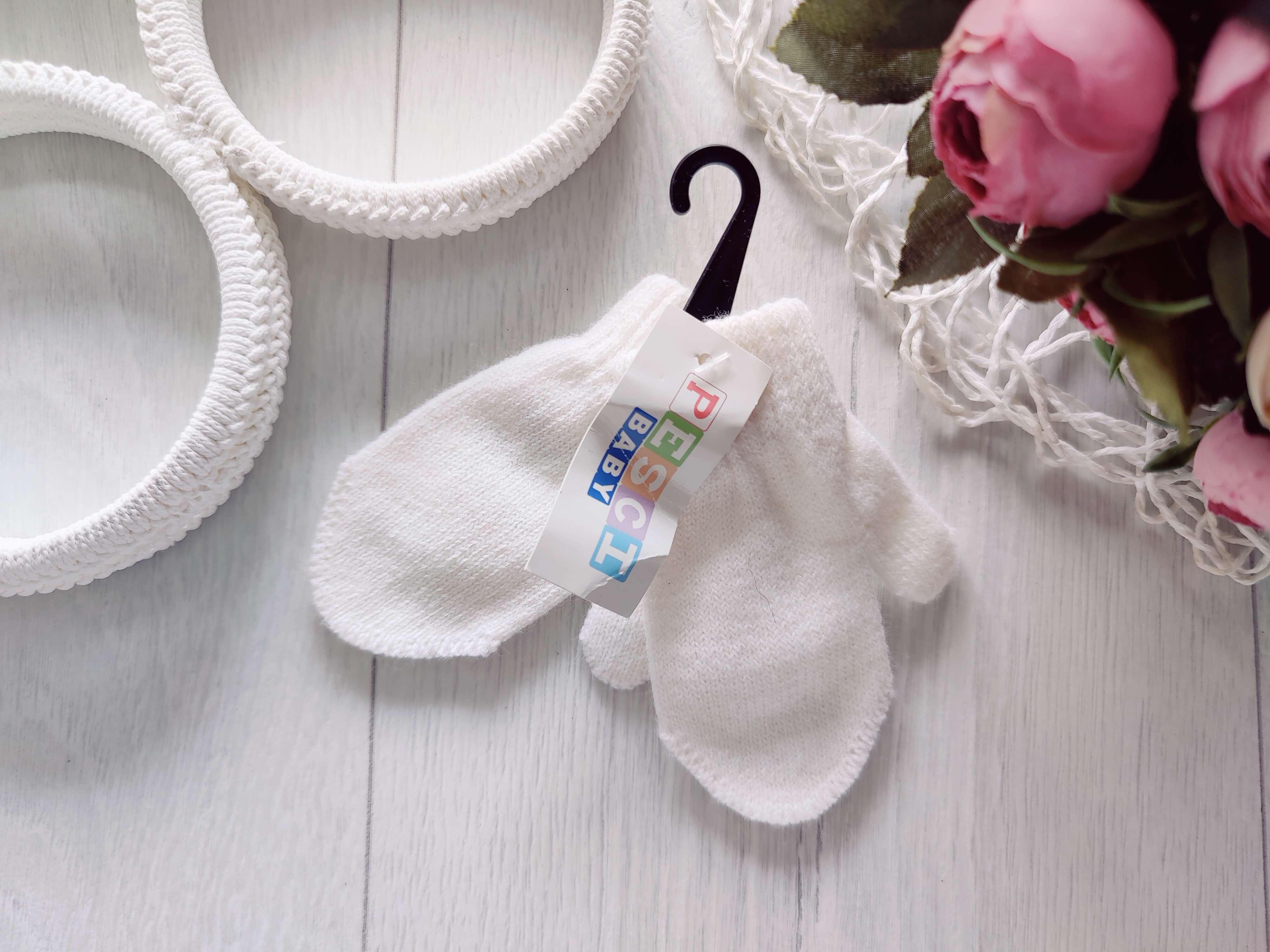 Новые вязаные детские варежки до года