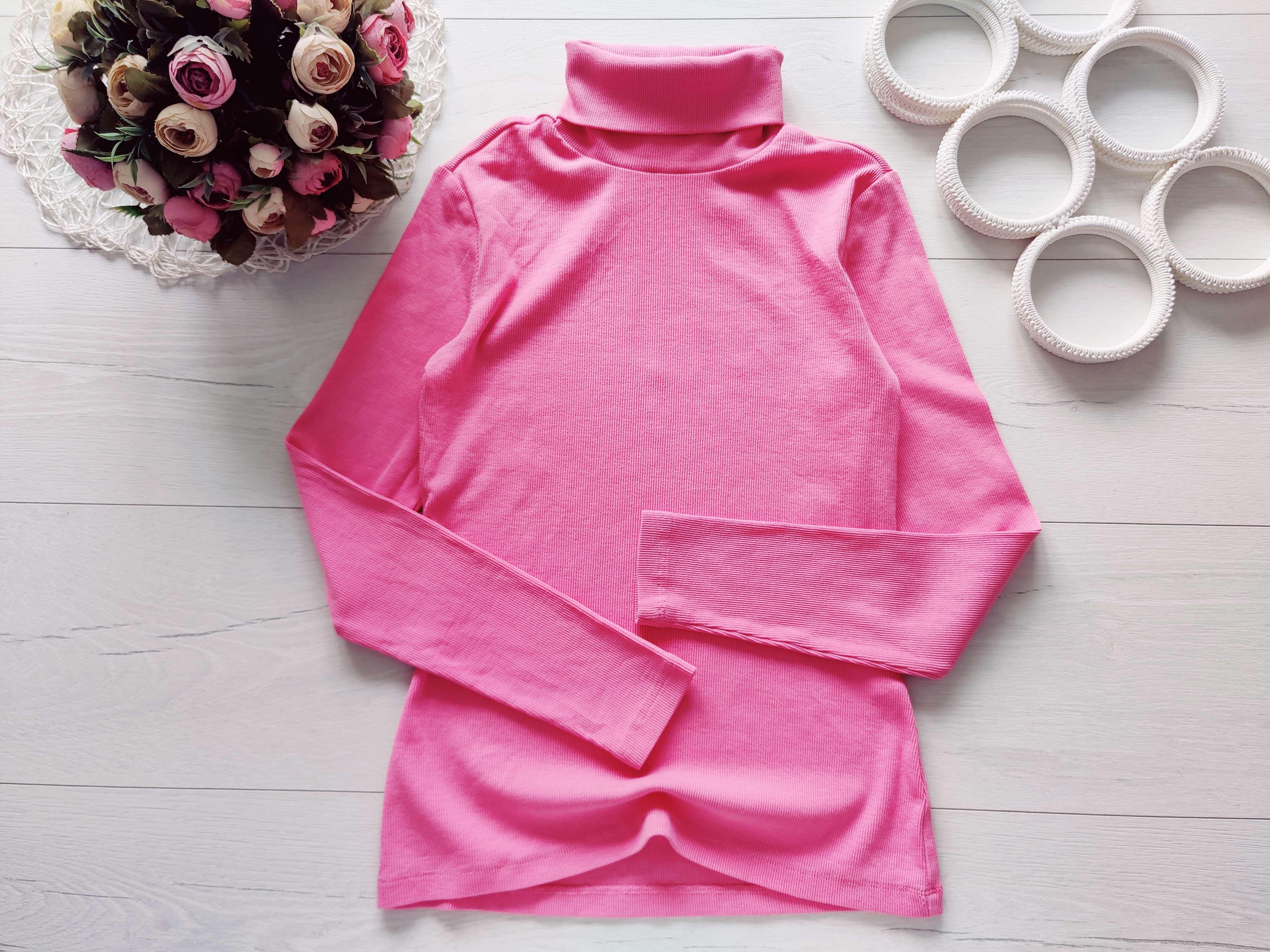 M Рожева водолазка в рубчик