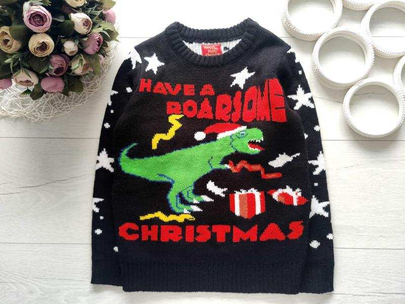 5,6 лет, рост 116,122 Новогодний свитер meri cristmas