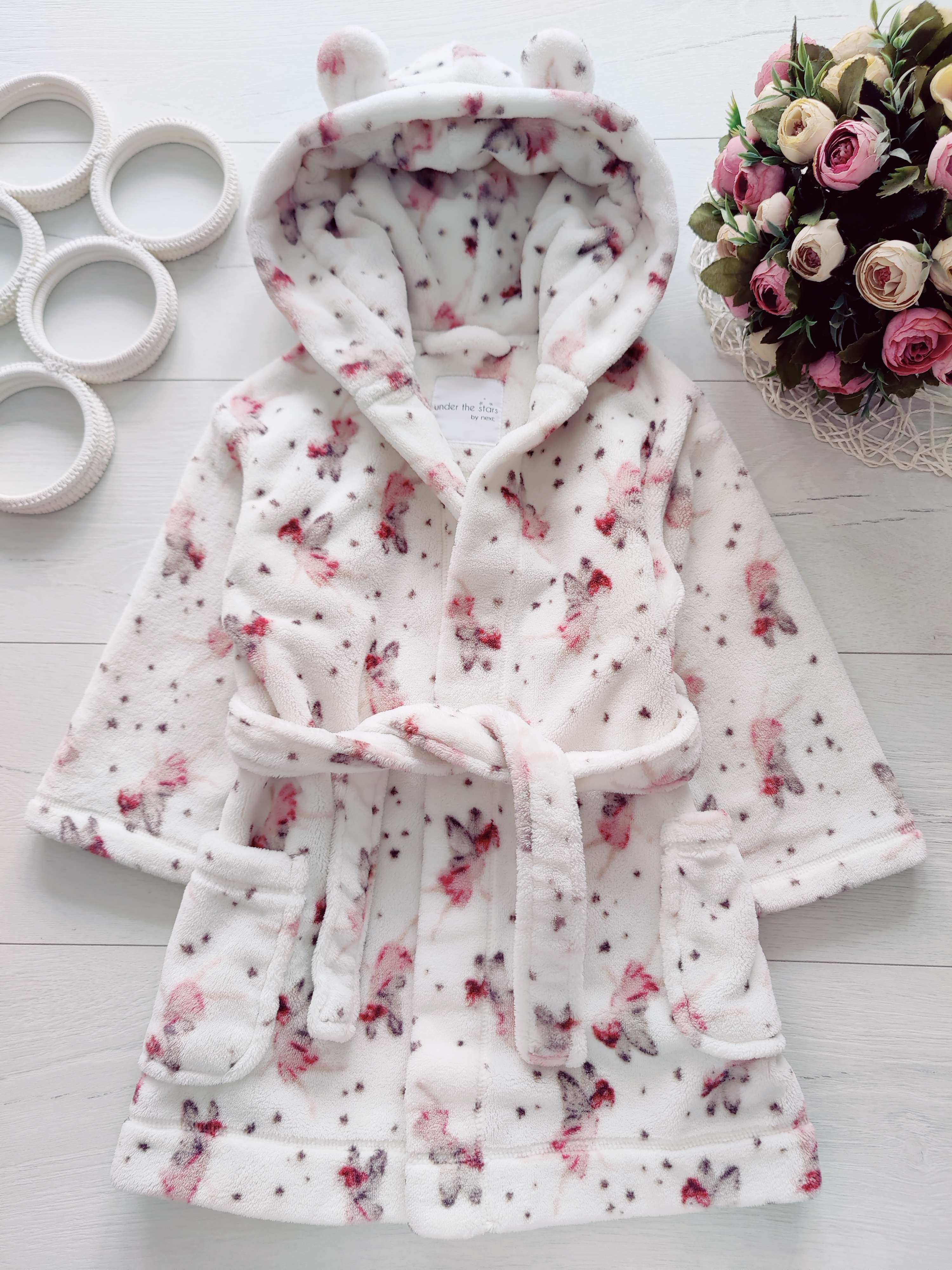 2,3 года, рост 98 Красивый теплый детский халат