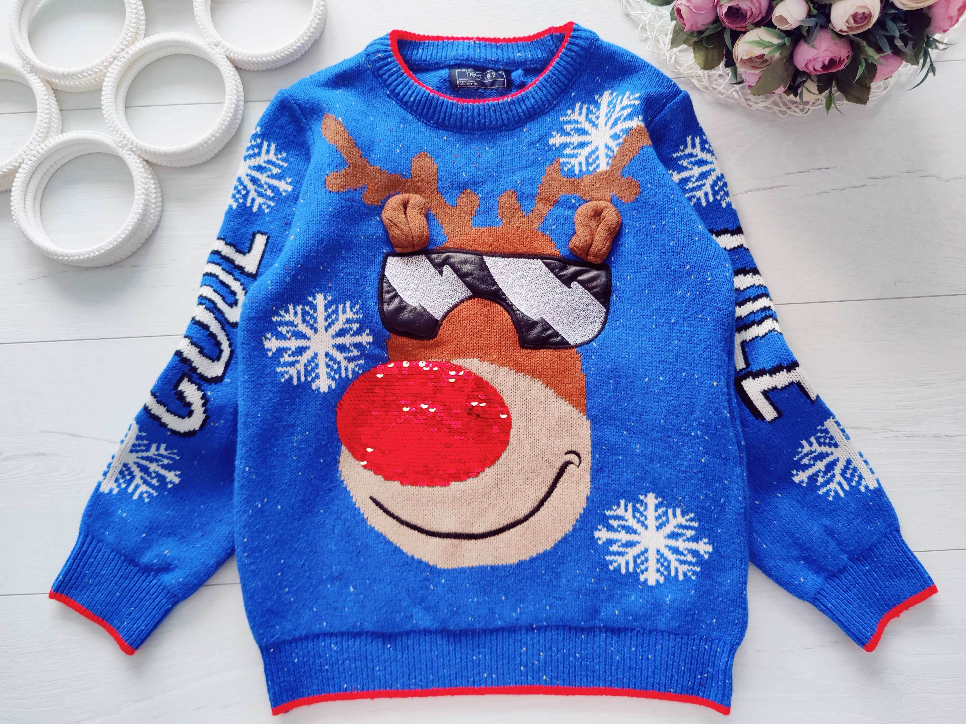 8 років, зріст 128 Новорічний светр з оленем