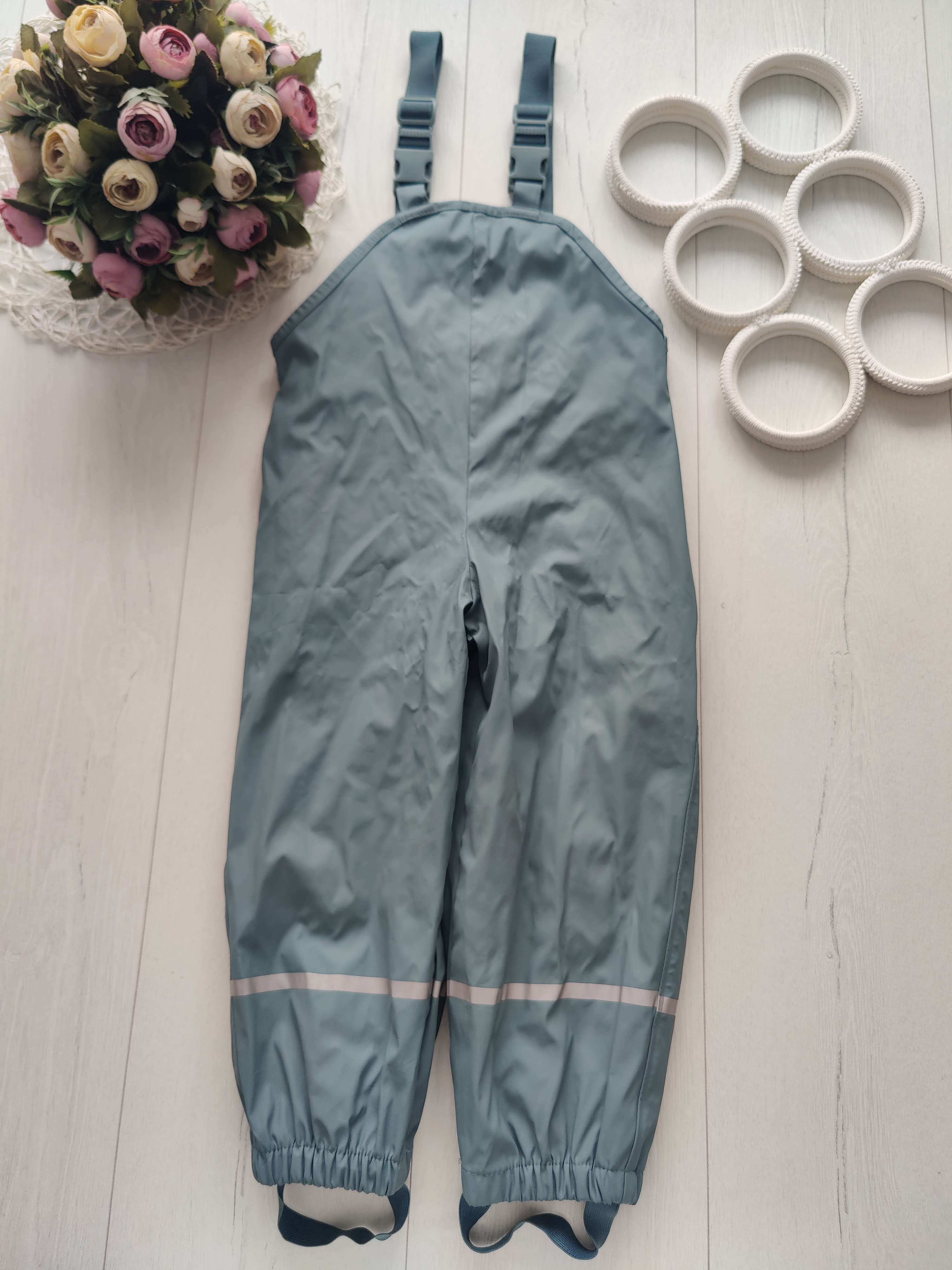 2-4 года, рост 98,104 Непромокающий зимний полукомбинезон на флисе