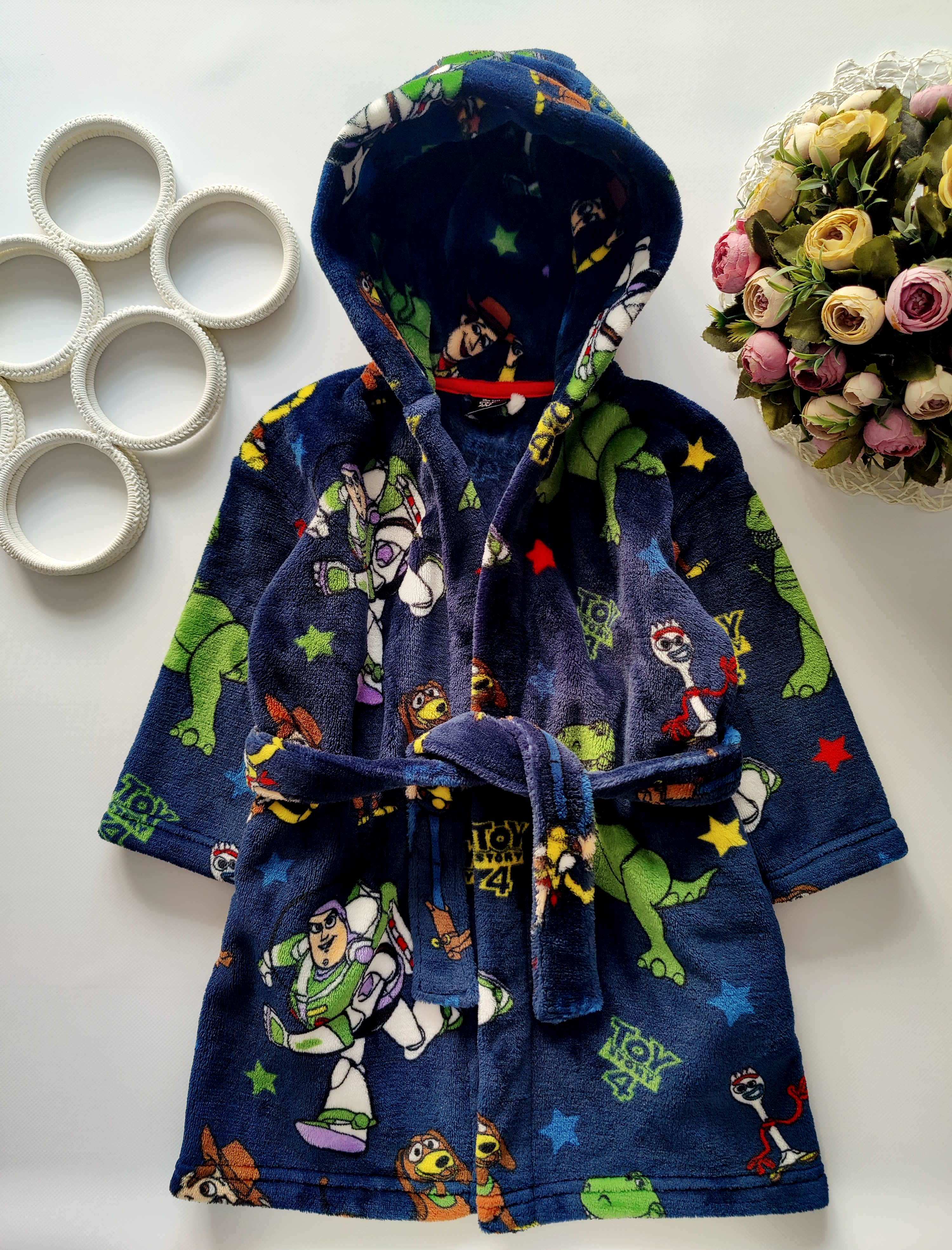 2,3 года, рост 98 Теплый детский халат Toy Story 4