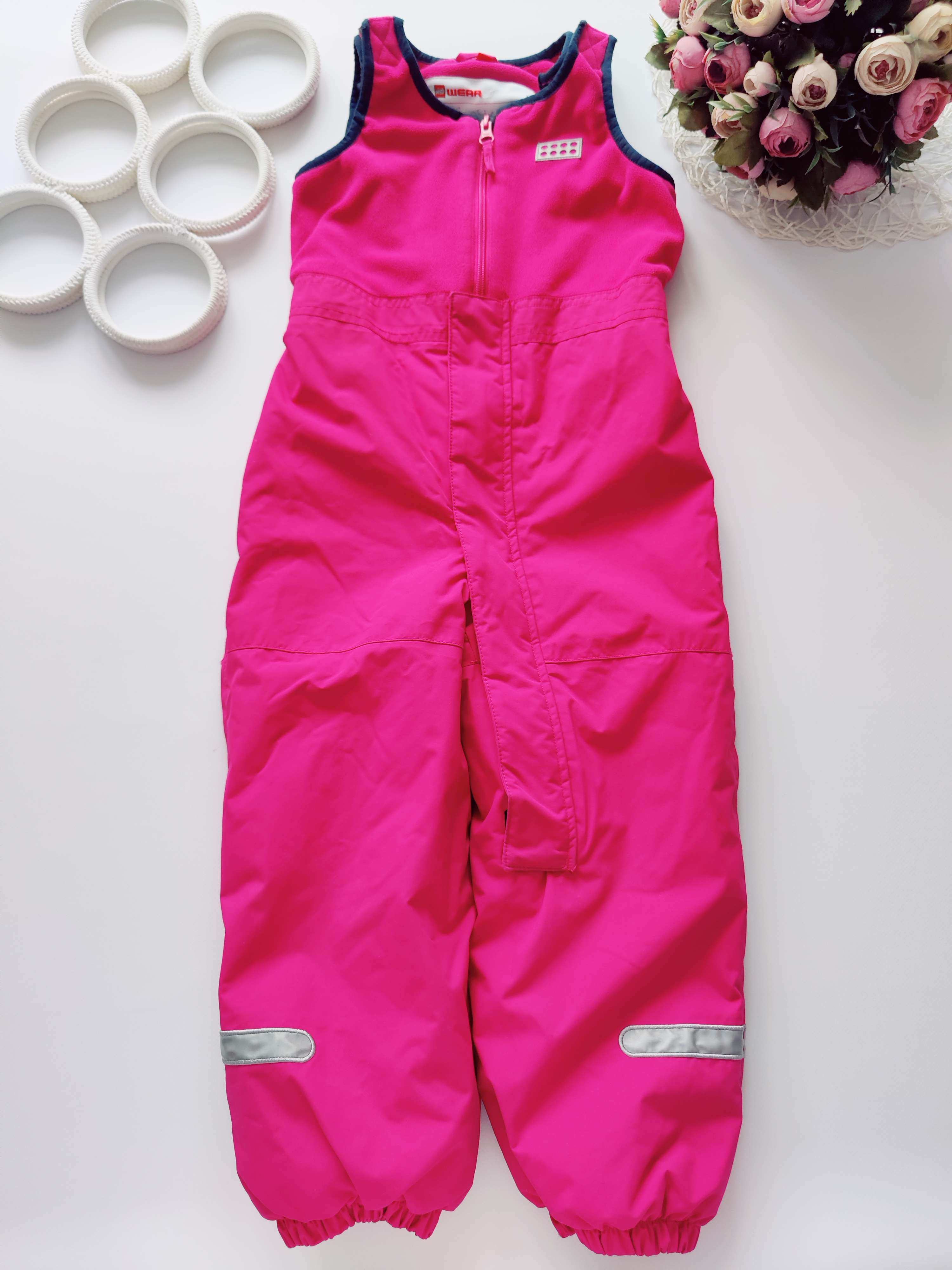 4 года, рост 104 Lego Зимний полукомбинезон детский з закрытой спинкой на флисе, на синтепоне