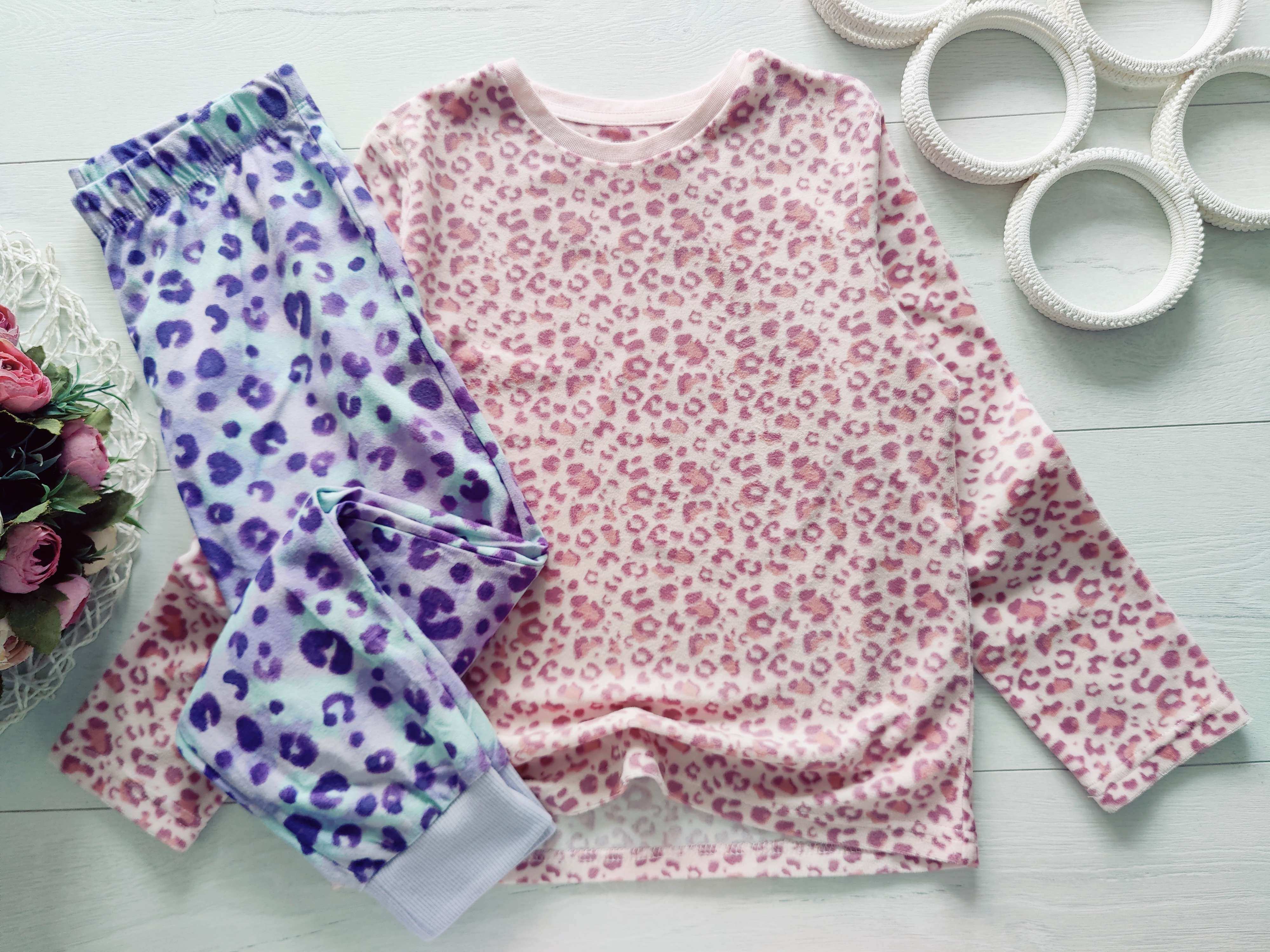 7,8 лет, рост 122,128 Теплая наборная детская пижама велюр