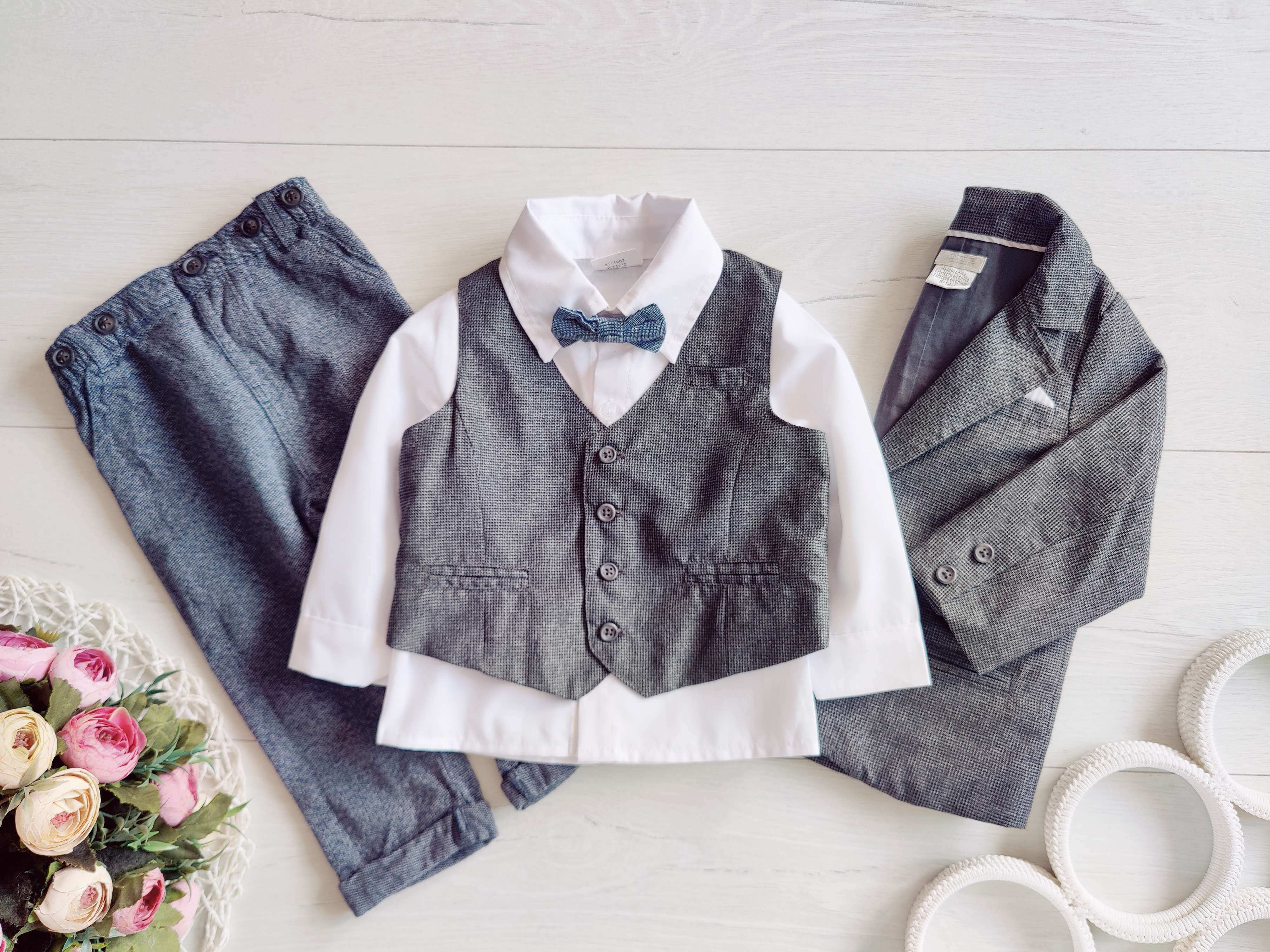 9,12 мес, рот 74,80 Нарядный брючный комплект