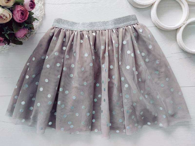 6,8 років, зріст 122,128 Спідниця в сріблястий горох