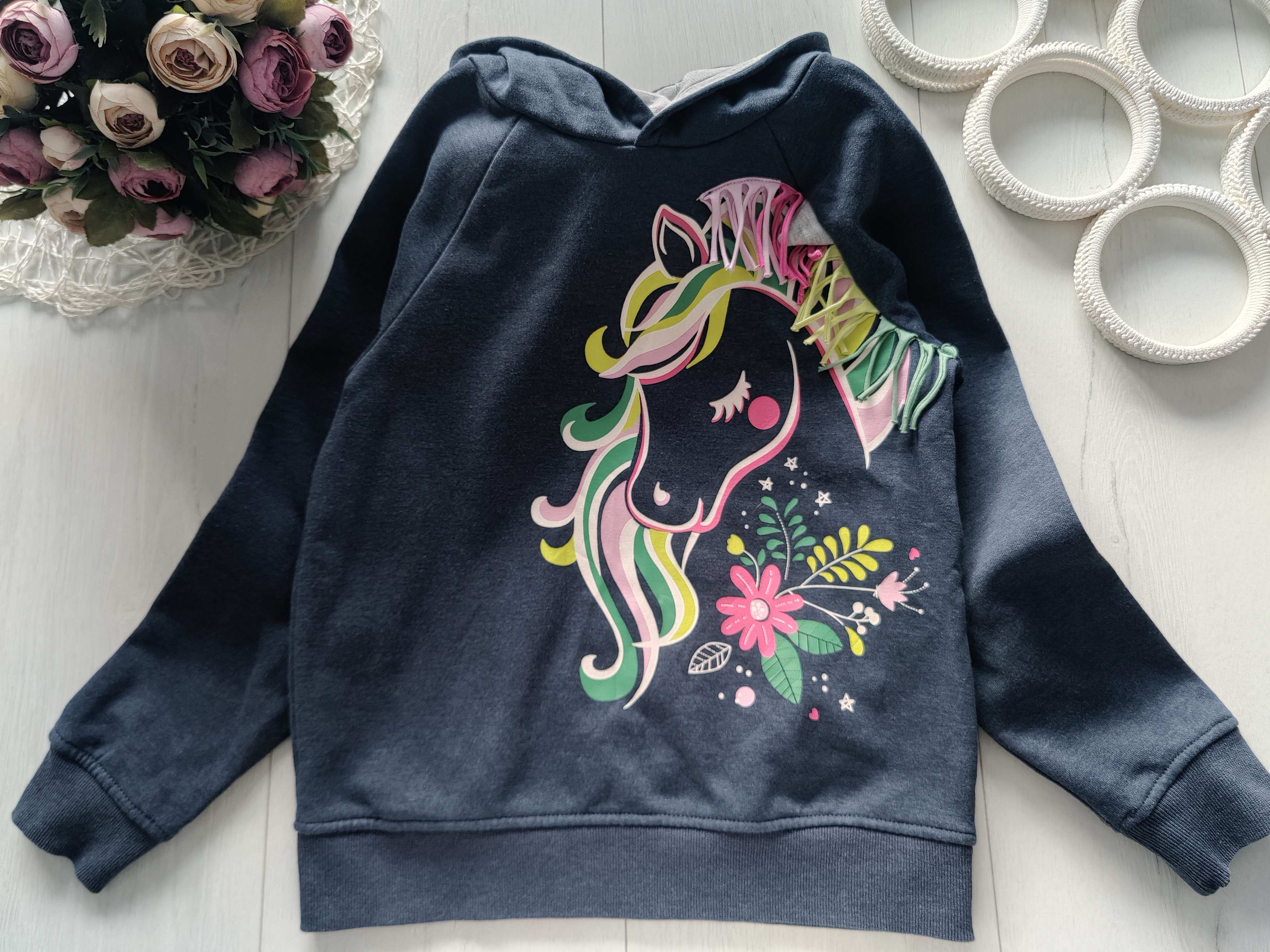 7,8 років, зріст 122,128 Худі з начосом єдиноріг