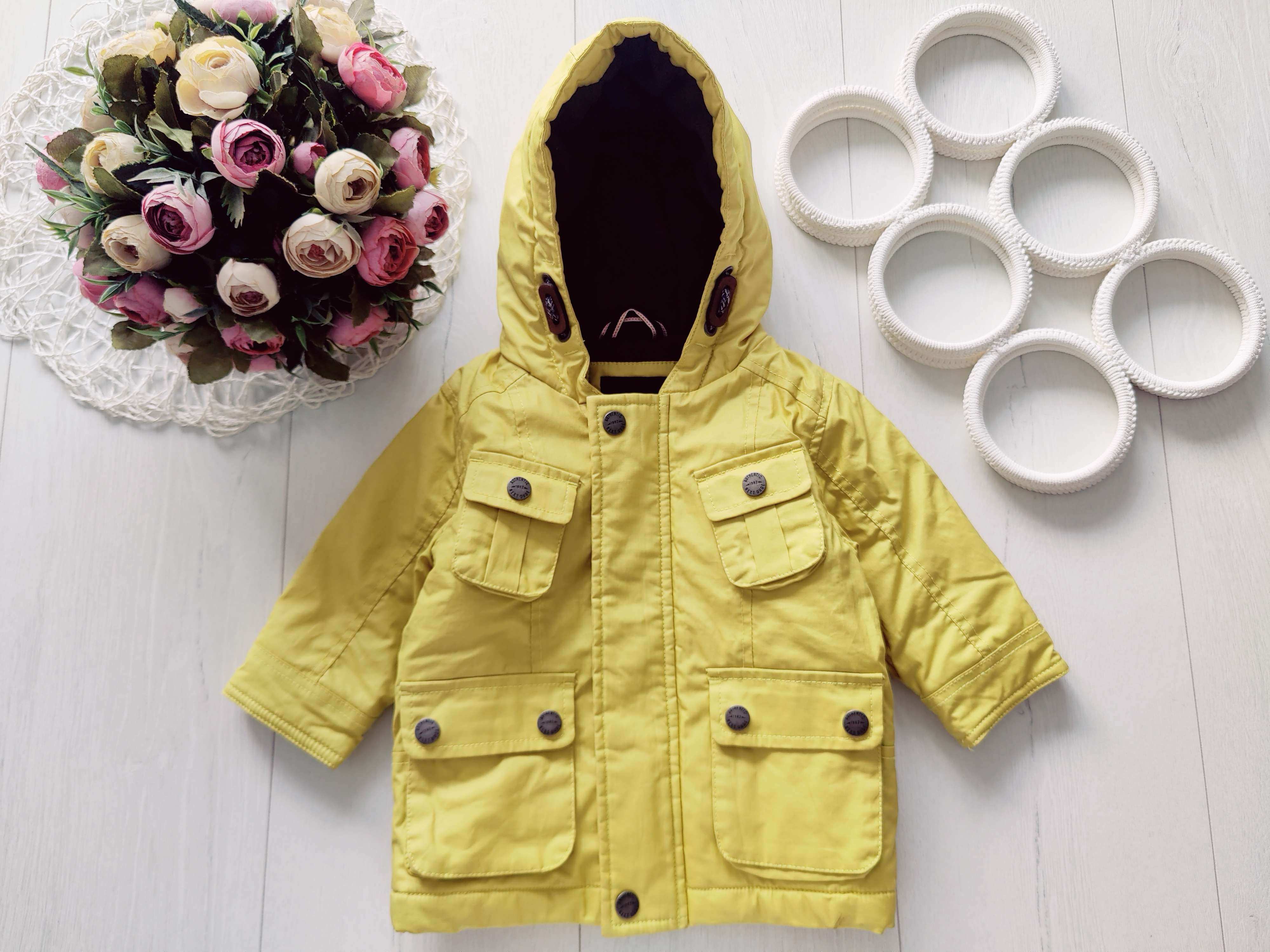 6,9 мес, рост 68,74 Теплая куртка с пропиткой на синтепоне, флис