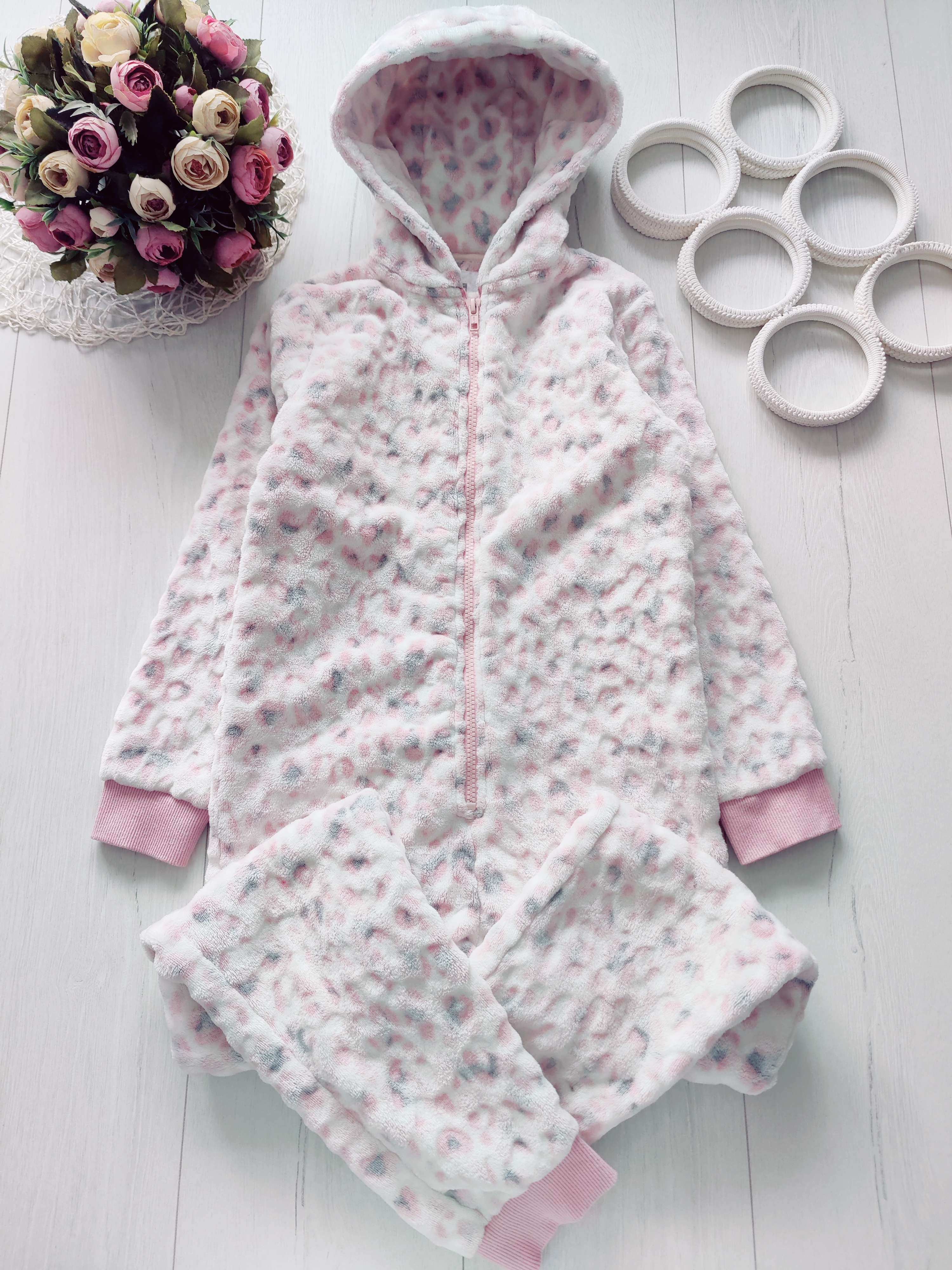 8,9 лет, рост 134 Теплое кигуруми для девочки