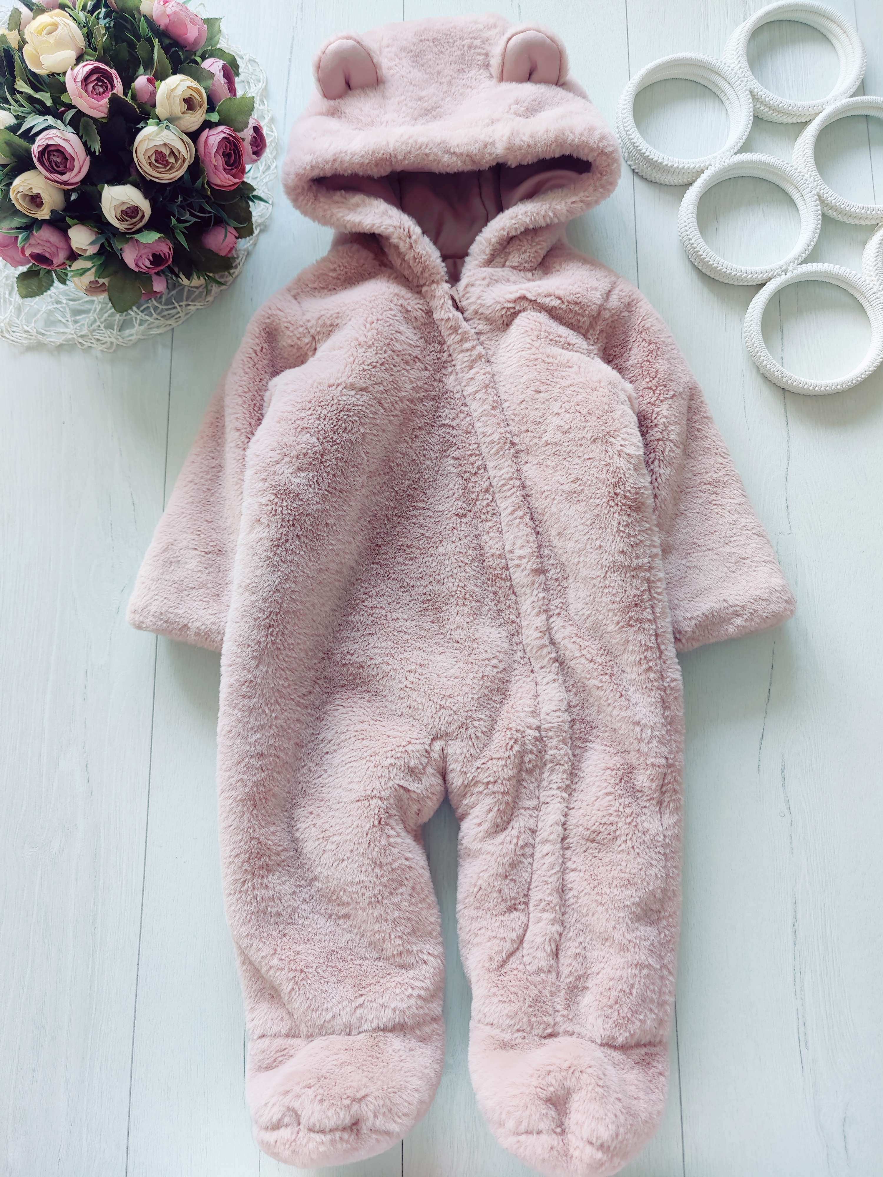 6,9 міс, Теплий пухнастий комбінезон