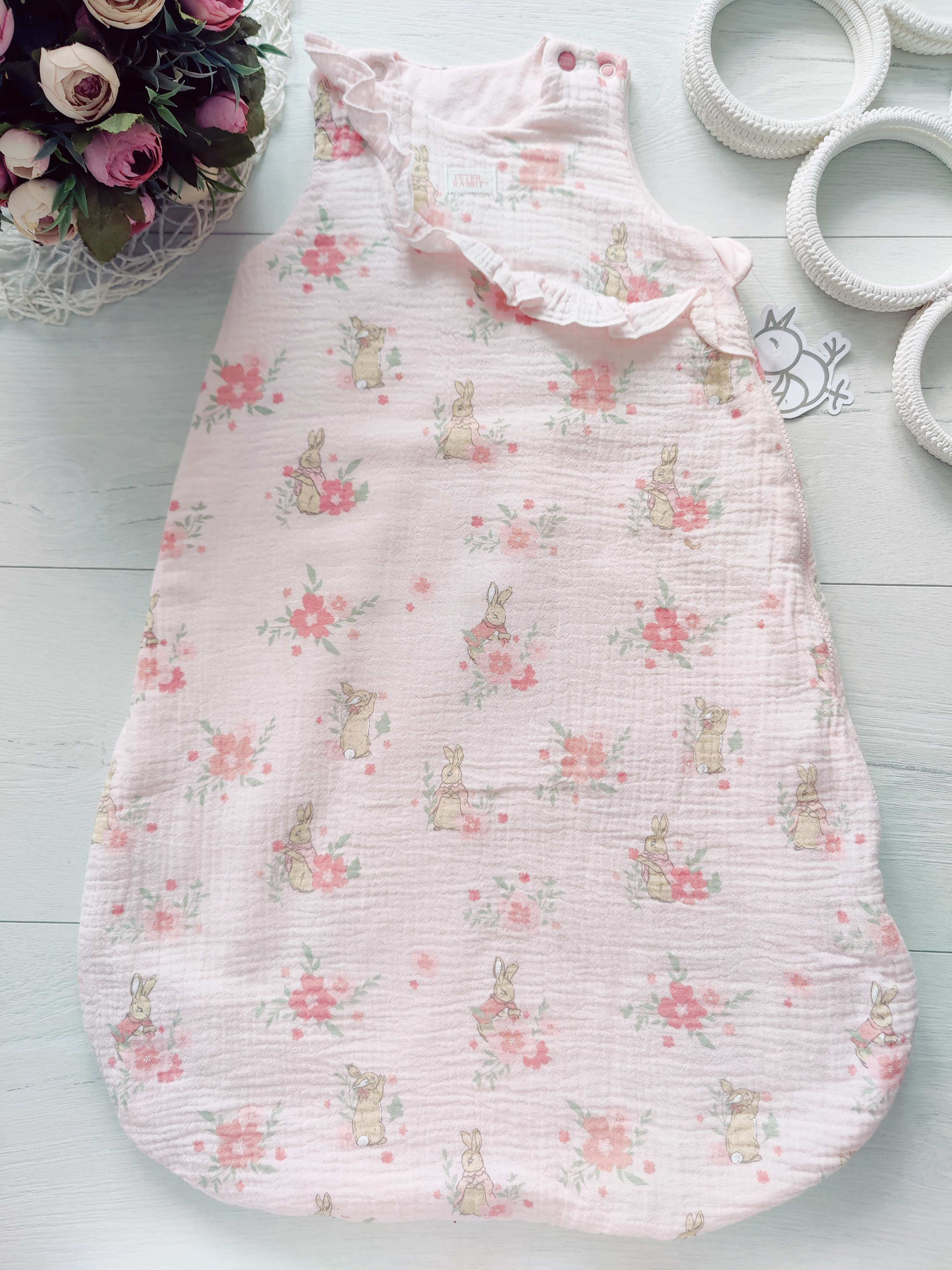 0-6 мес, рост 56-68 Новый детский спальный муслиновый мешок на синтепоне