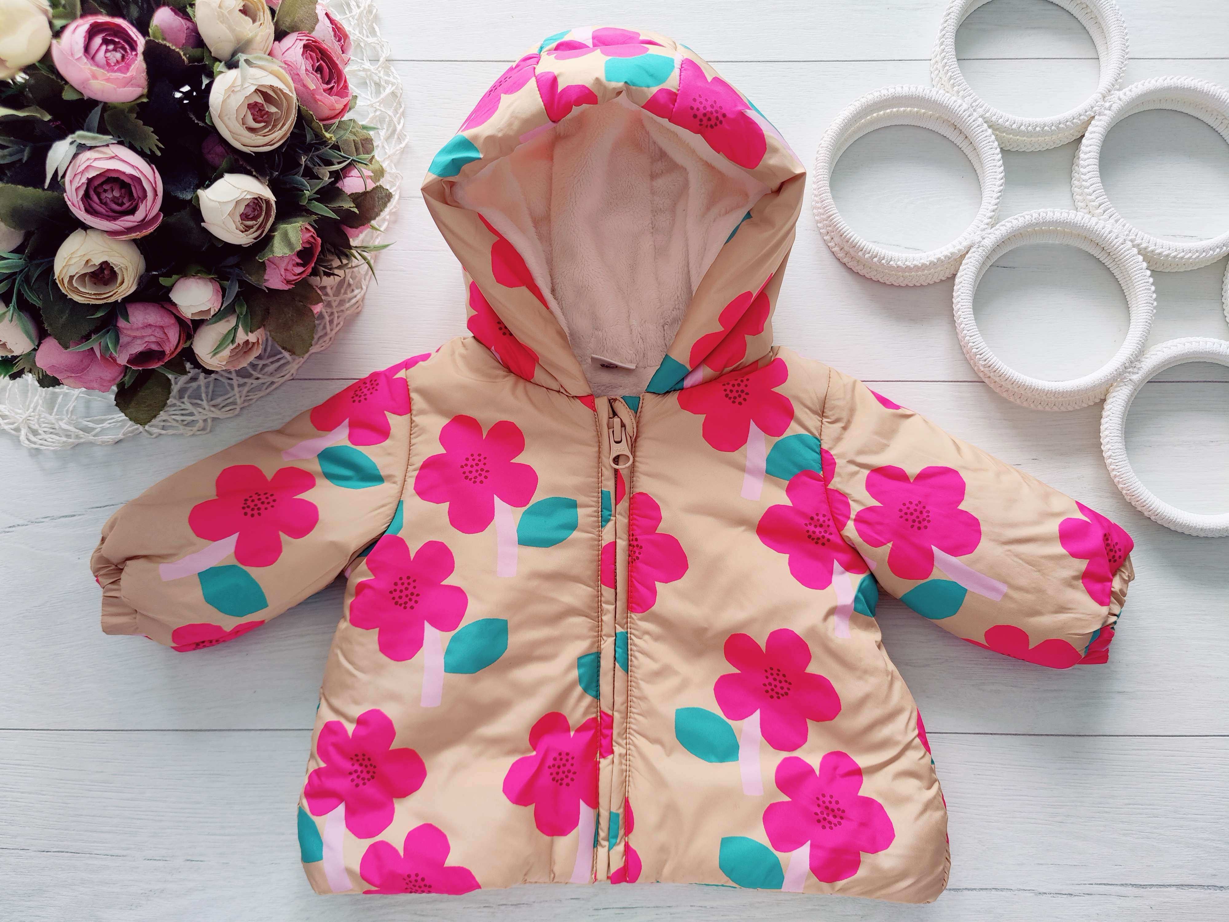 3 мес, рост 62 Теплая демисезонная курточка на синтепоне