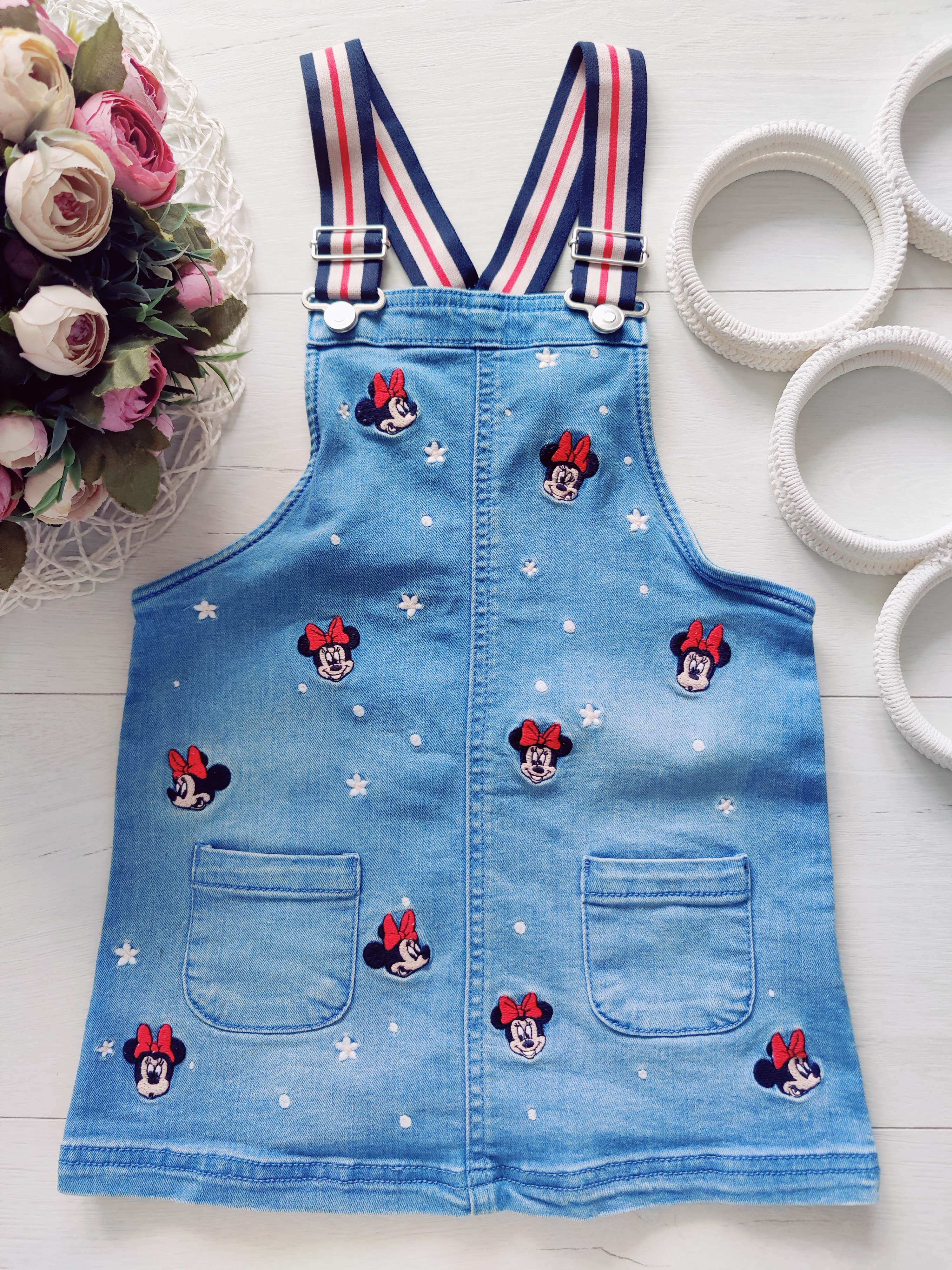 4 года, рост 104 Джинсовый сарафан с микки