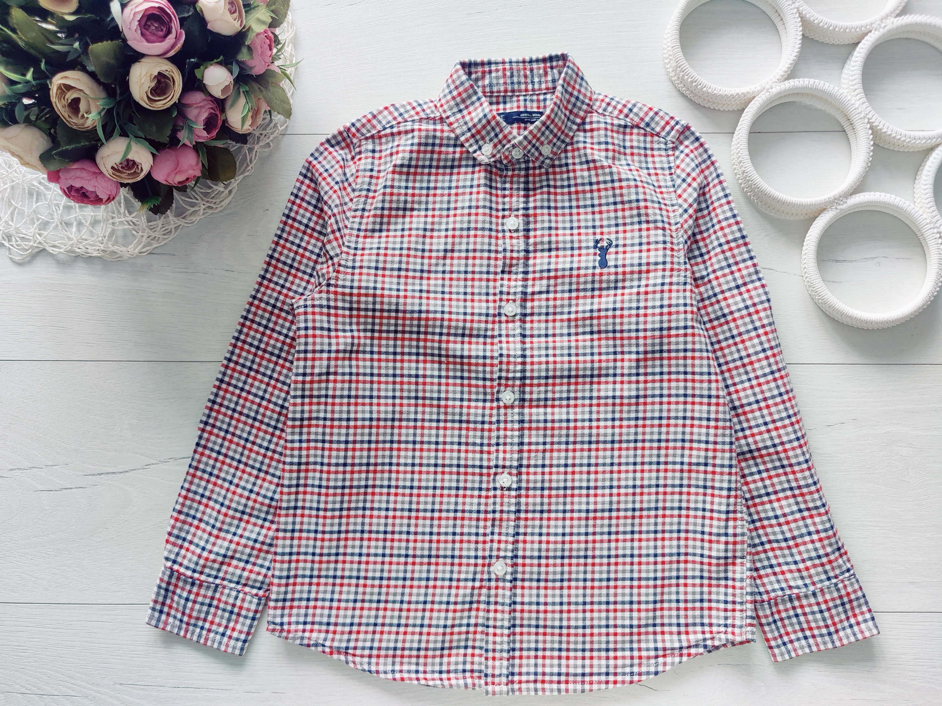 6,7 лет, рост 122 Красивая рубашка в клетку