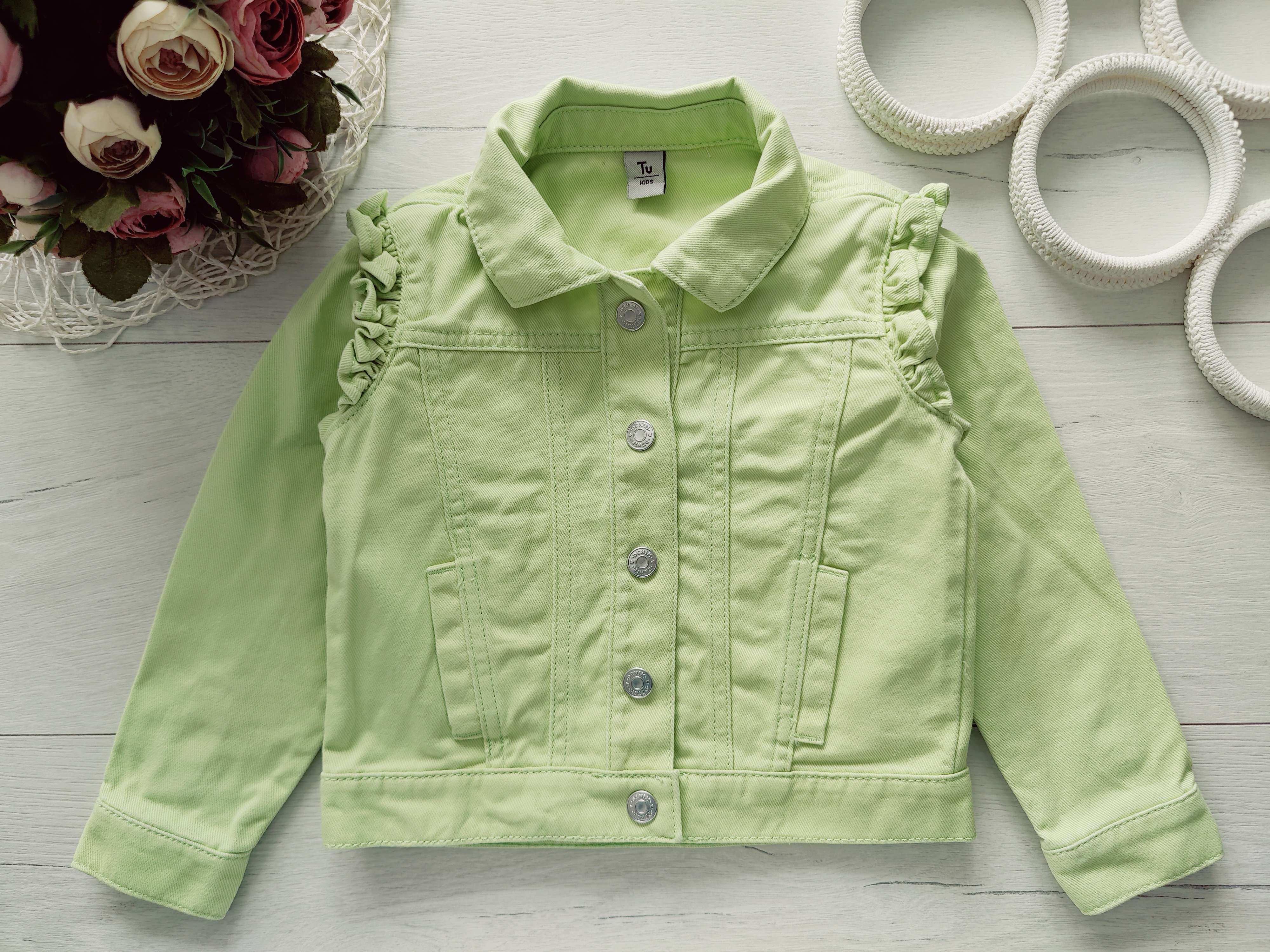 3,4 роки, зріст 98,104 Салатова джинсовка на кнопках