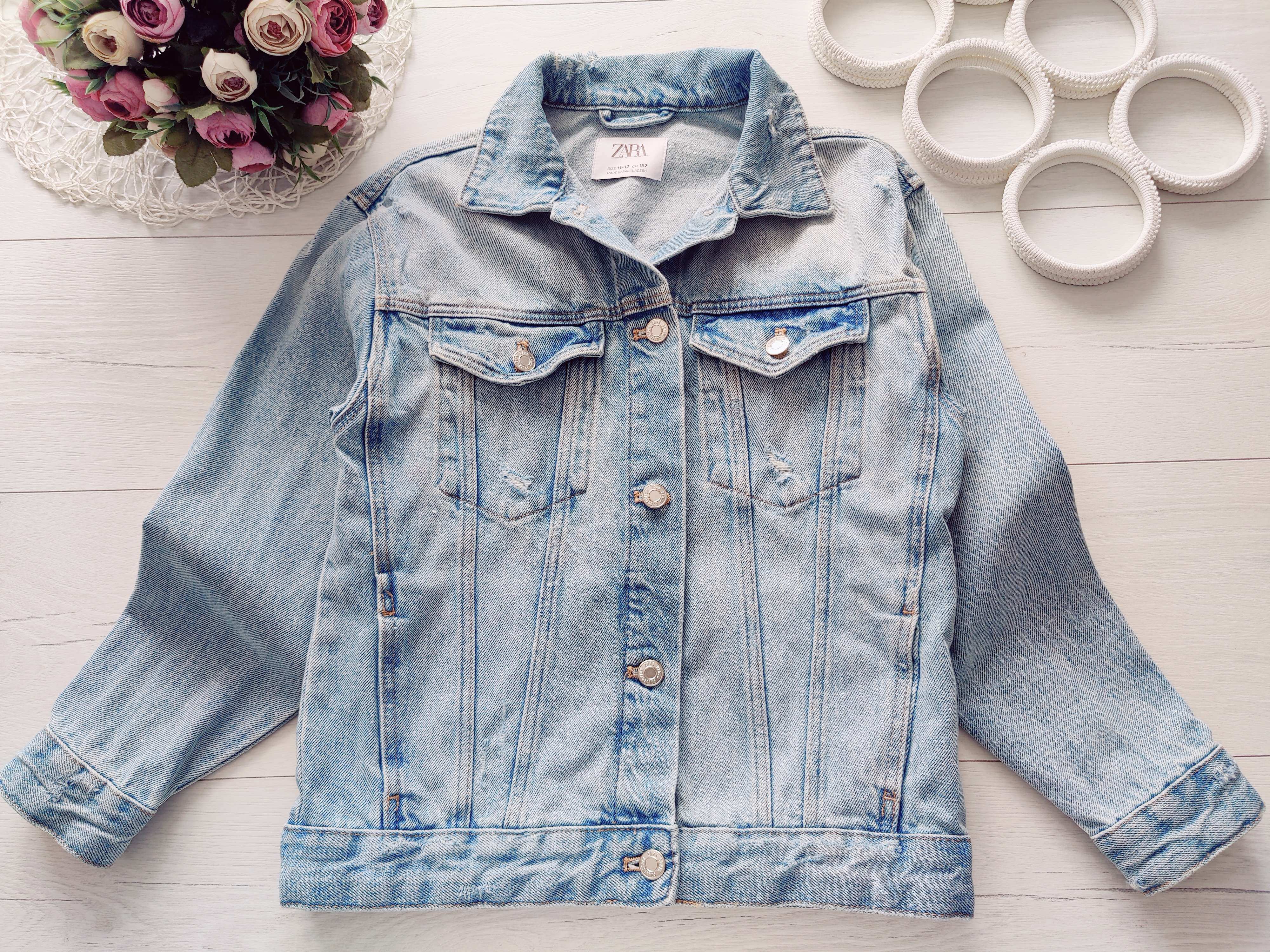 11,12 років, зріст 152 Блакитна фірмова дитяча джинсовка